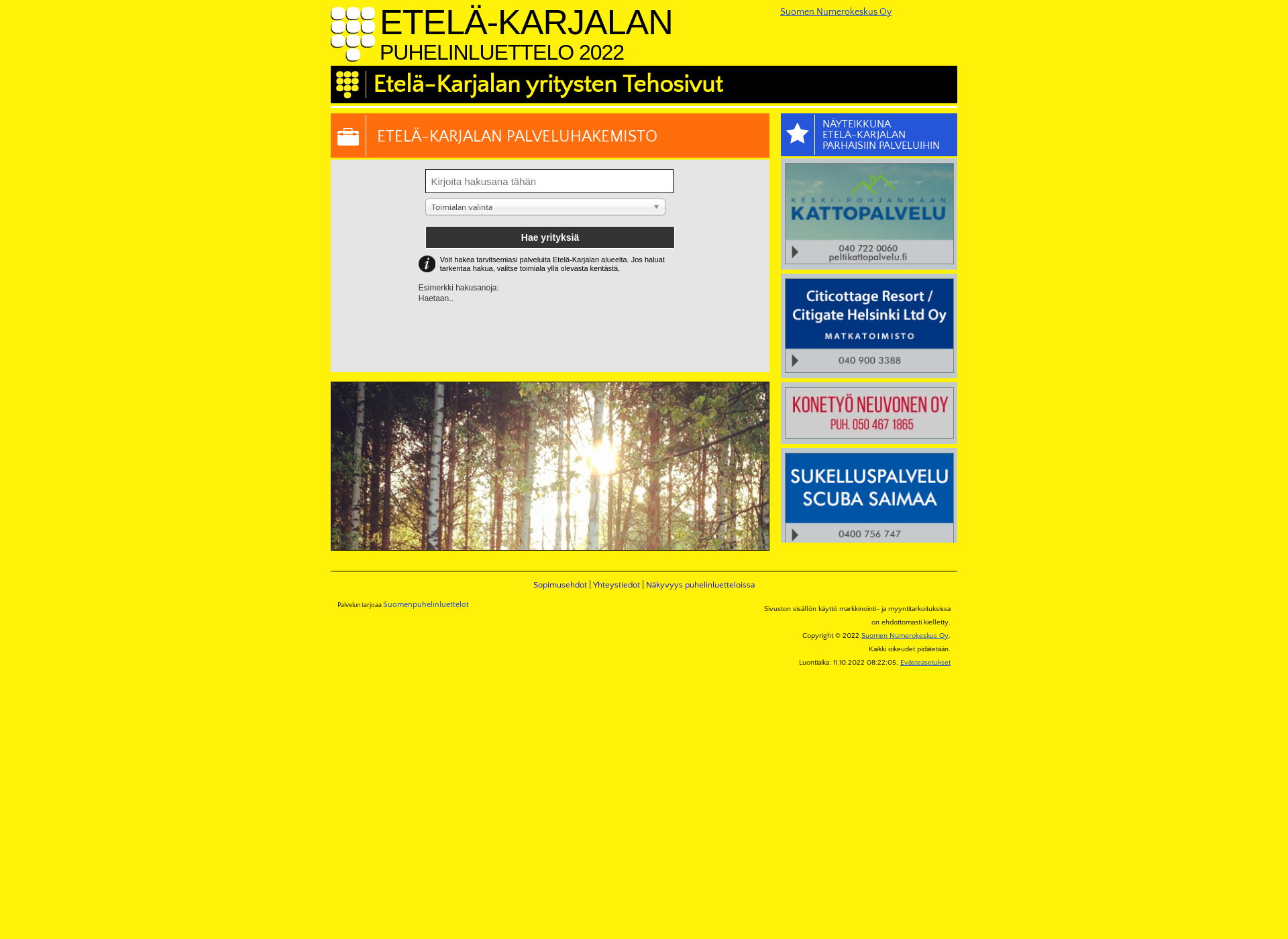 Skärmdump för etelä-karjalanpuhelinluettelo.fi