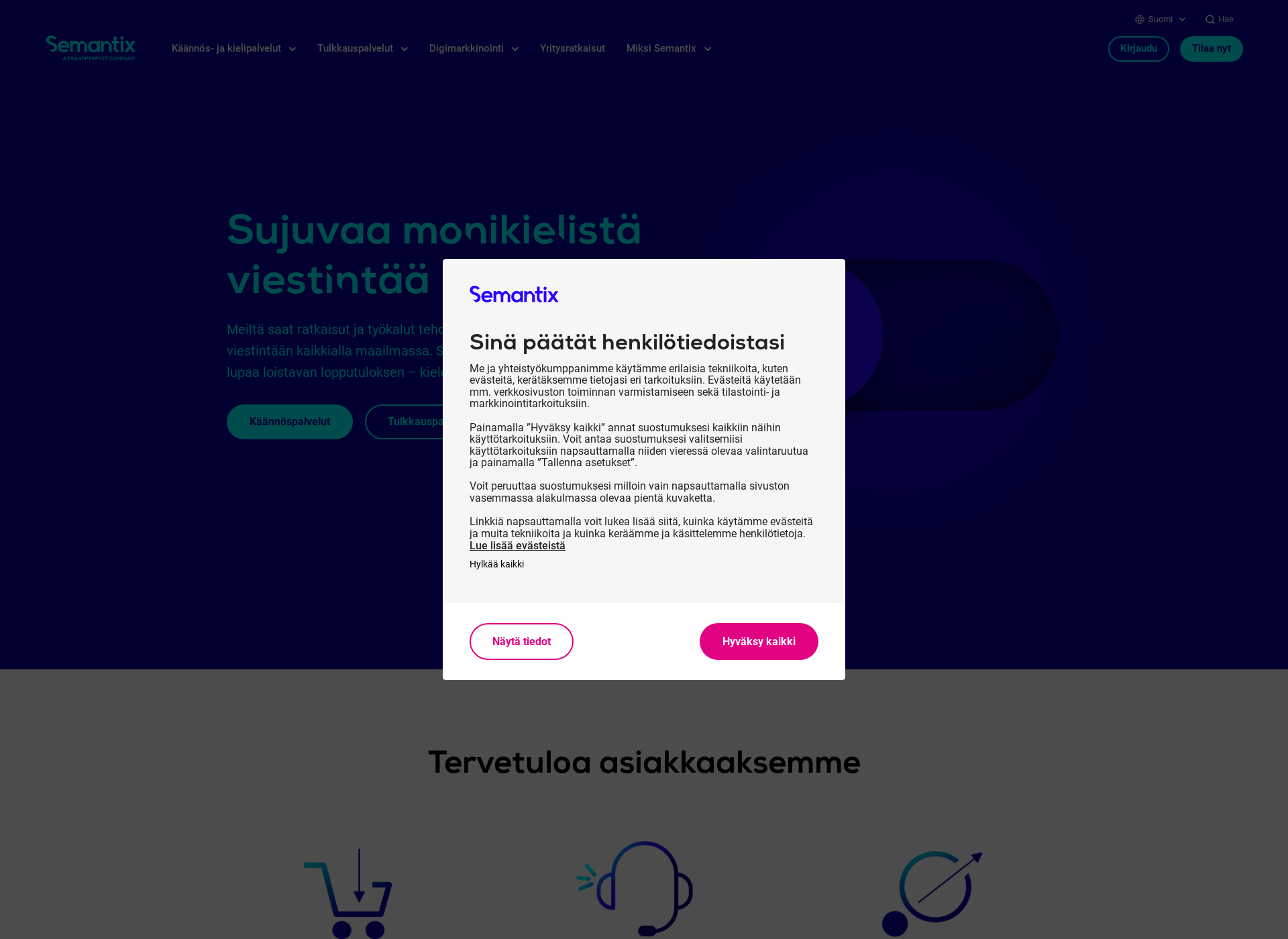 Skärmdump för etolk.fi
