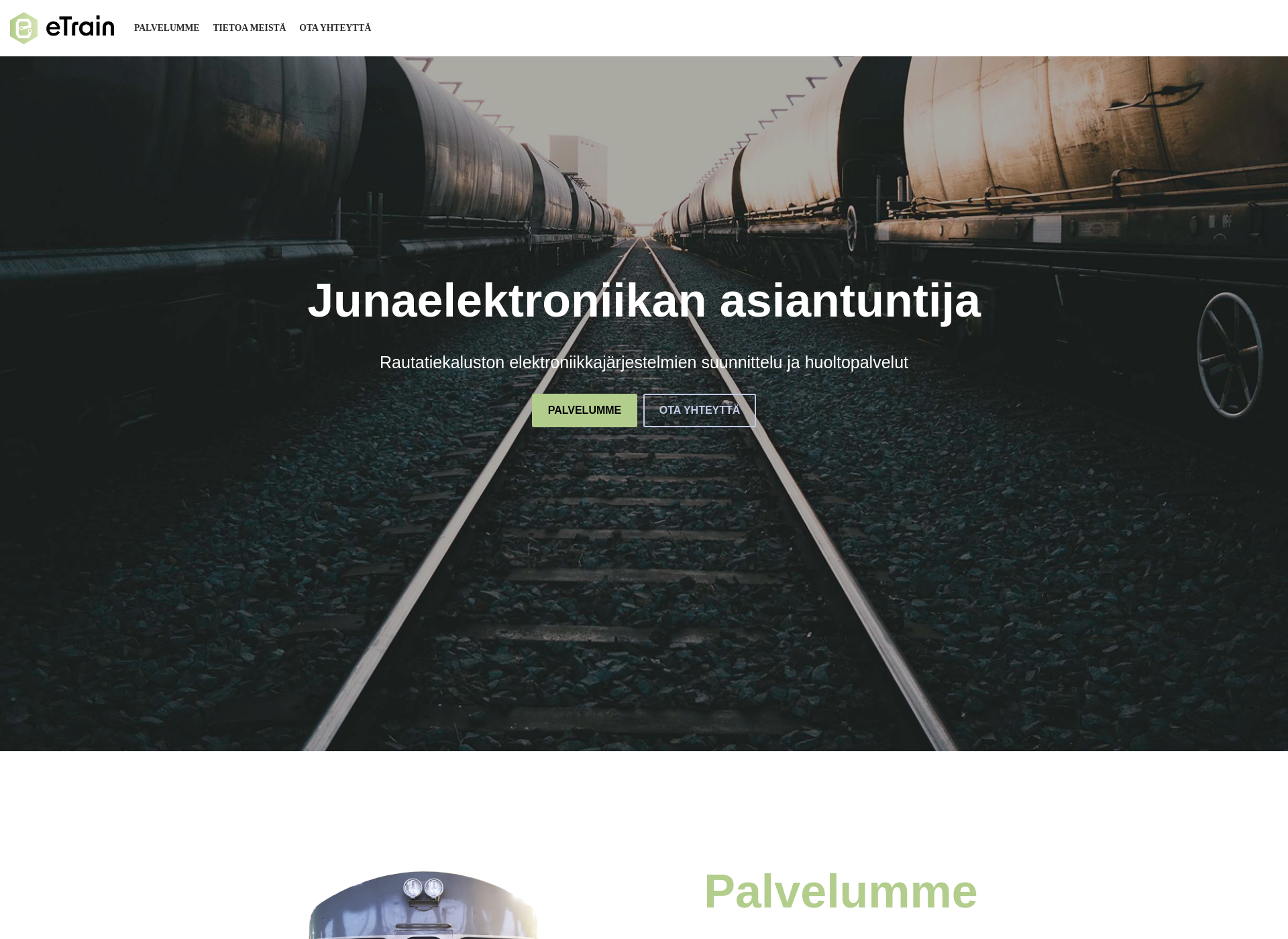 Näyttökuva etrain.fi