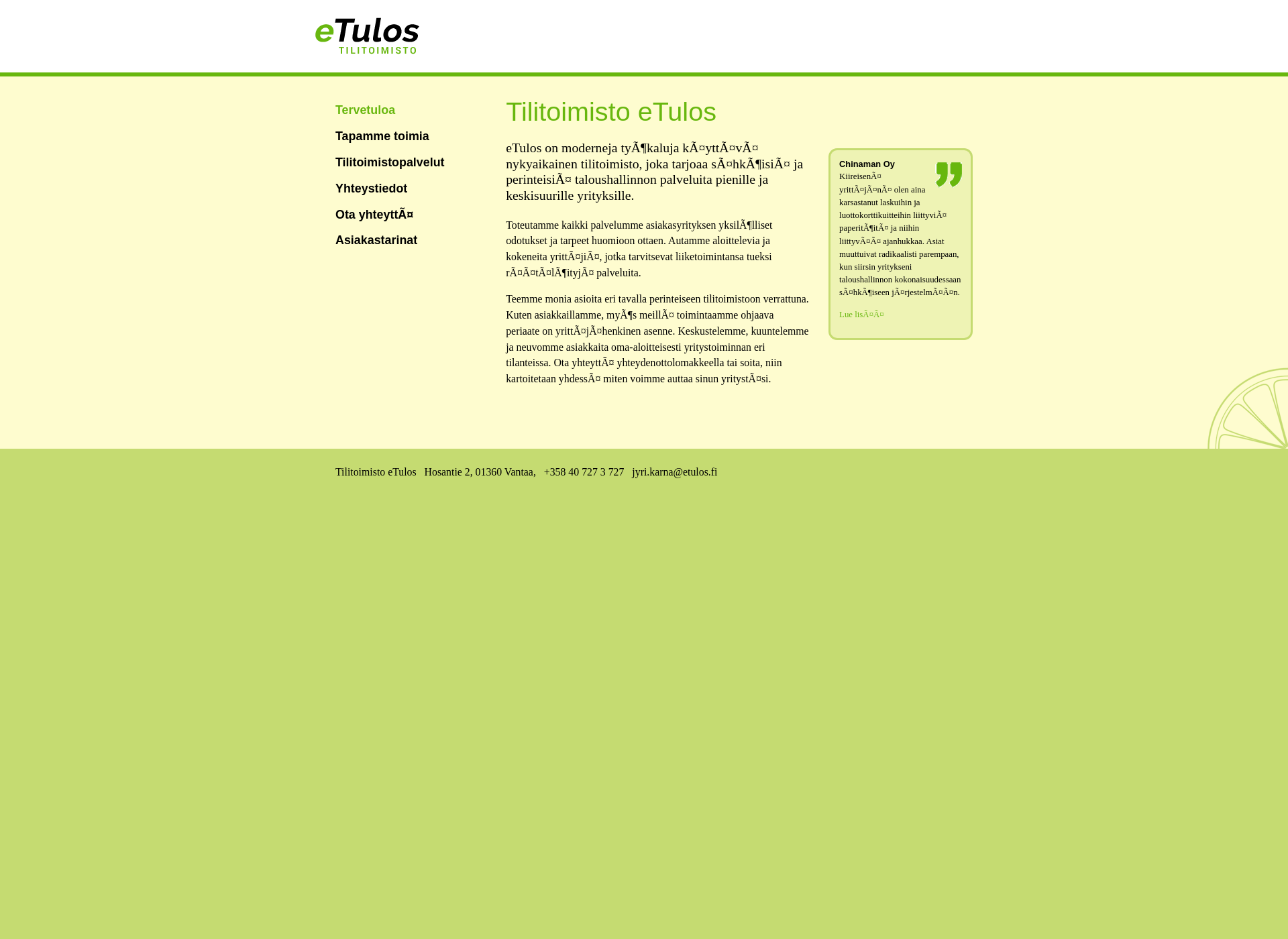 Skärmdump för etulos.fi