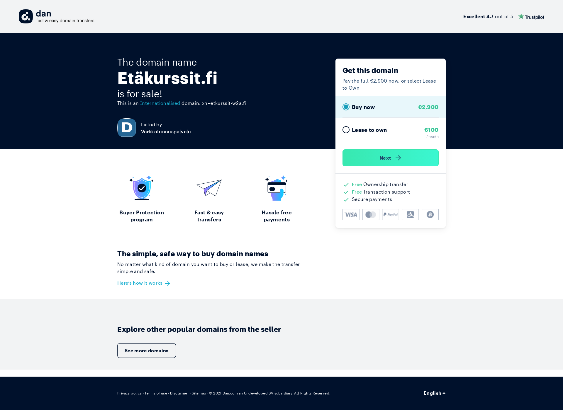Screenshot for etäkurssit.fi