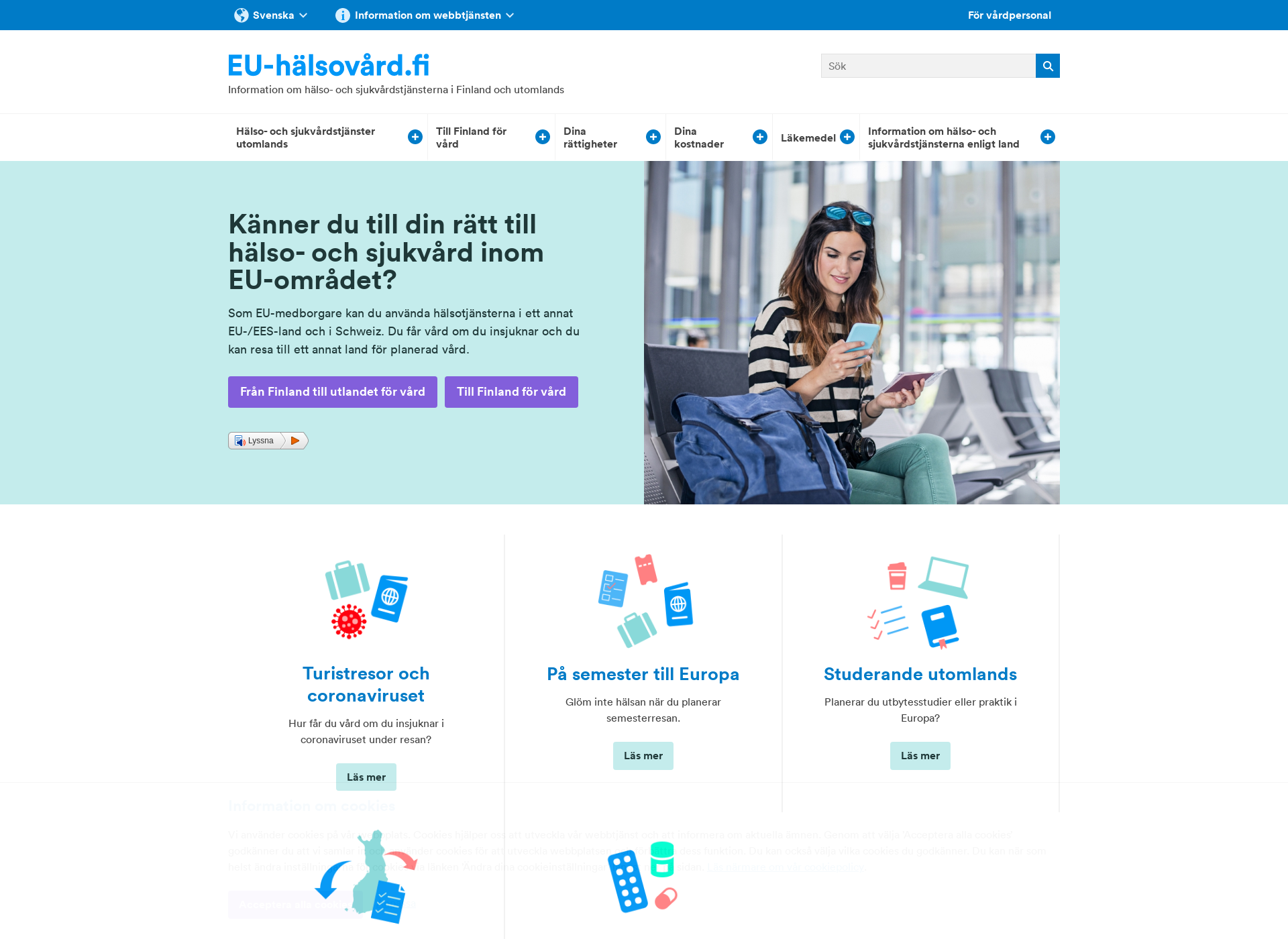 Screenshot for eu-hälsovård.fi