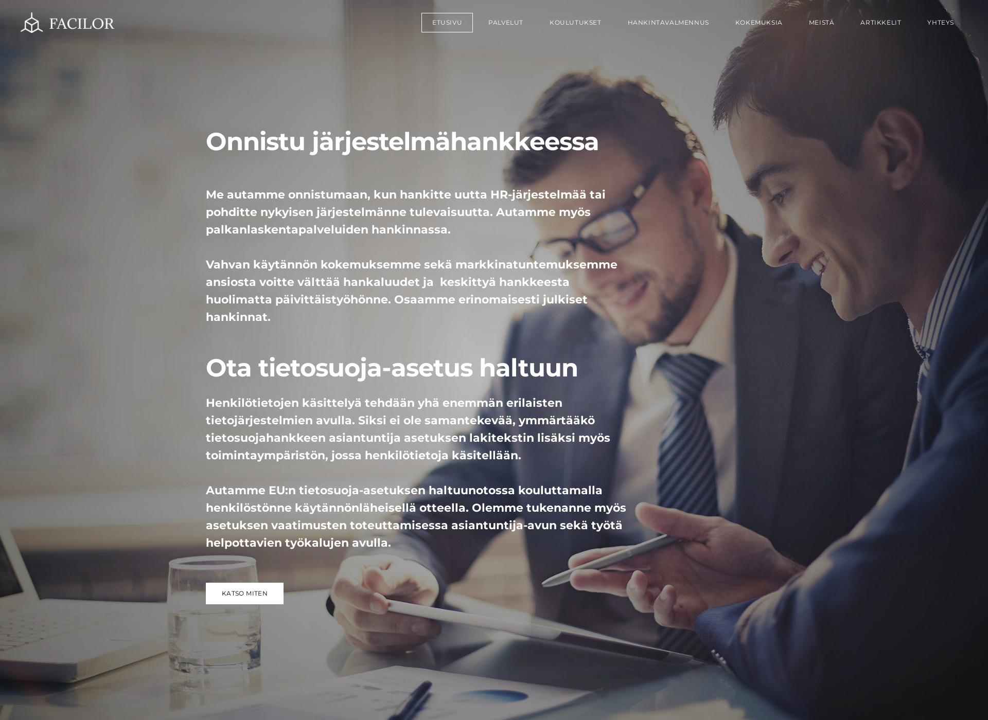 Skärmdump för eu-tietosuoja-asetus.fi