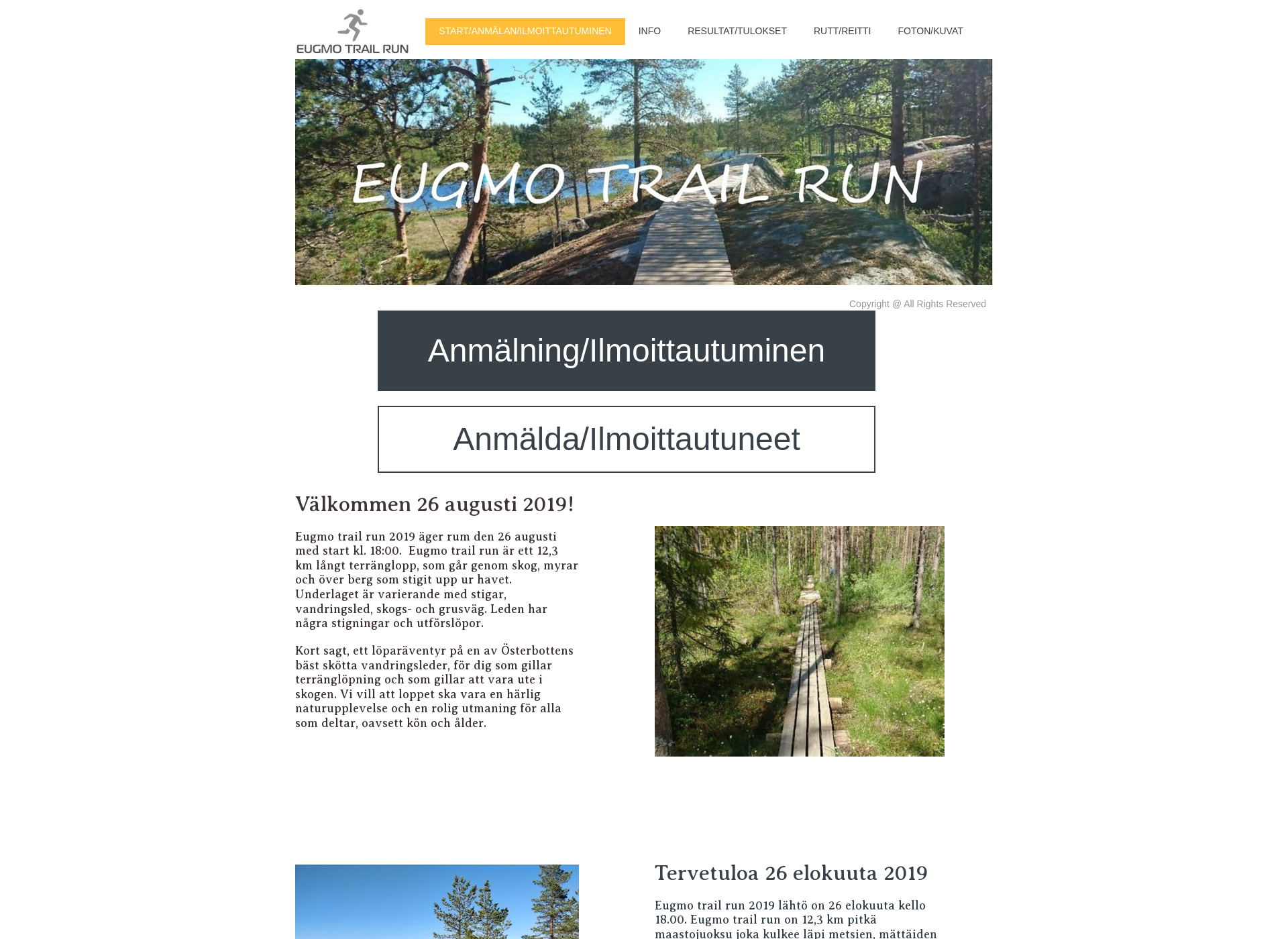Skärmdump för eugmotrailrun.fi