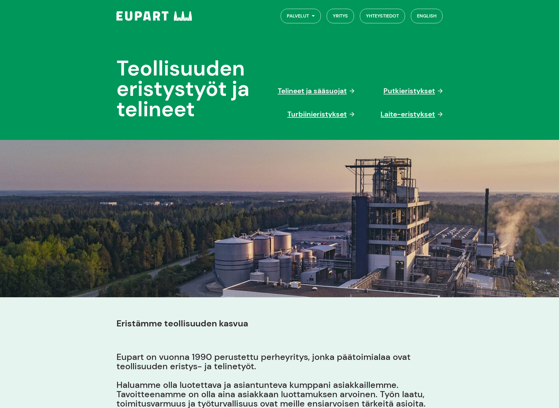 Skärmdump för eupart.fi