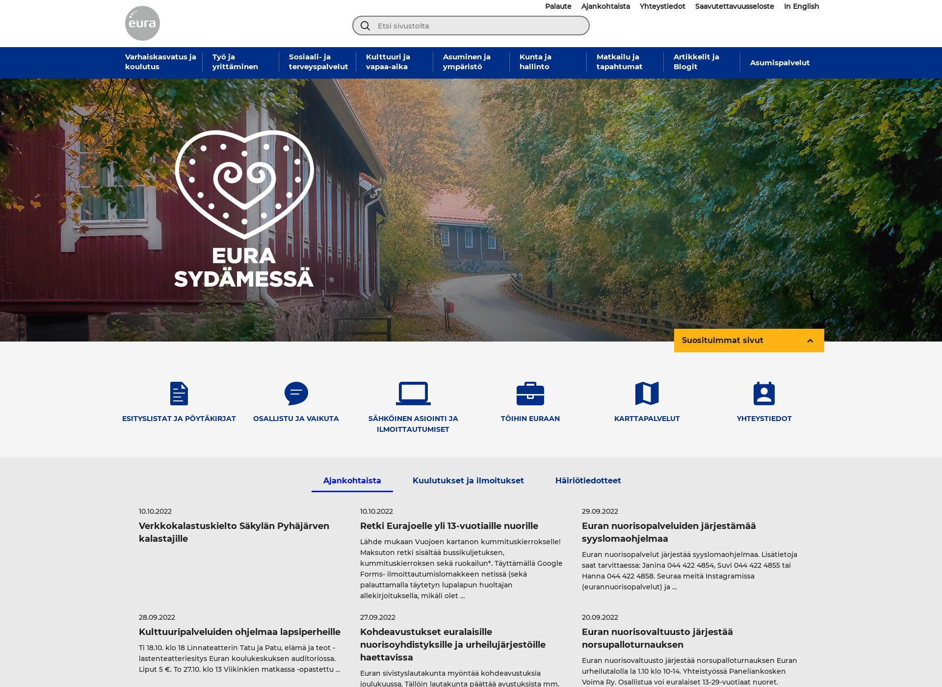 Screenshot for eura.fi