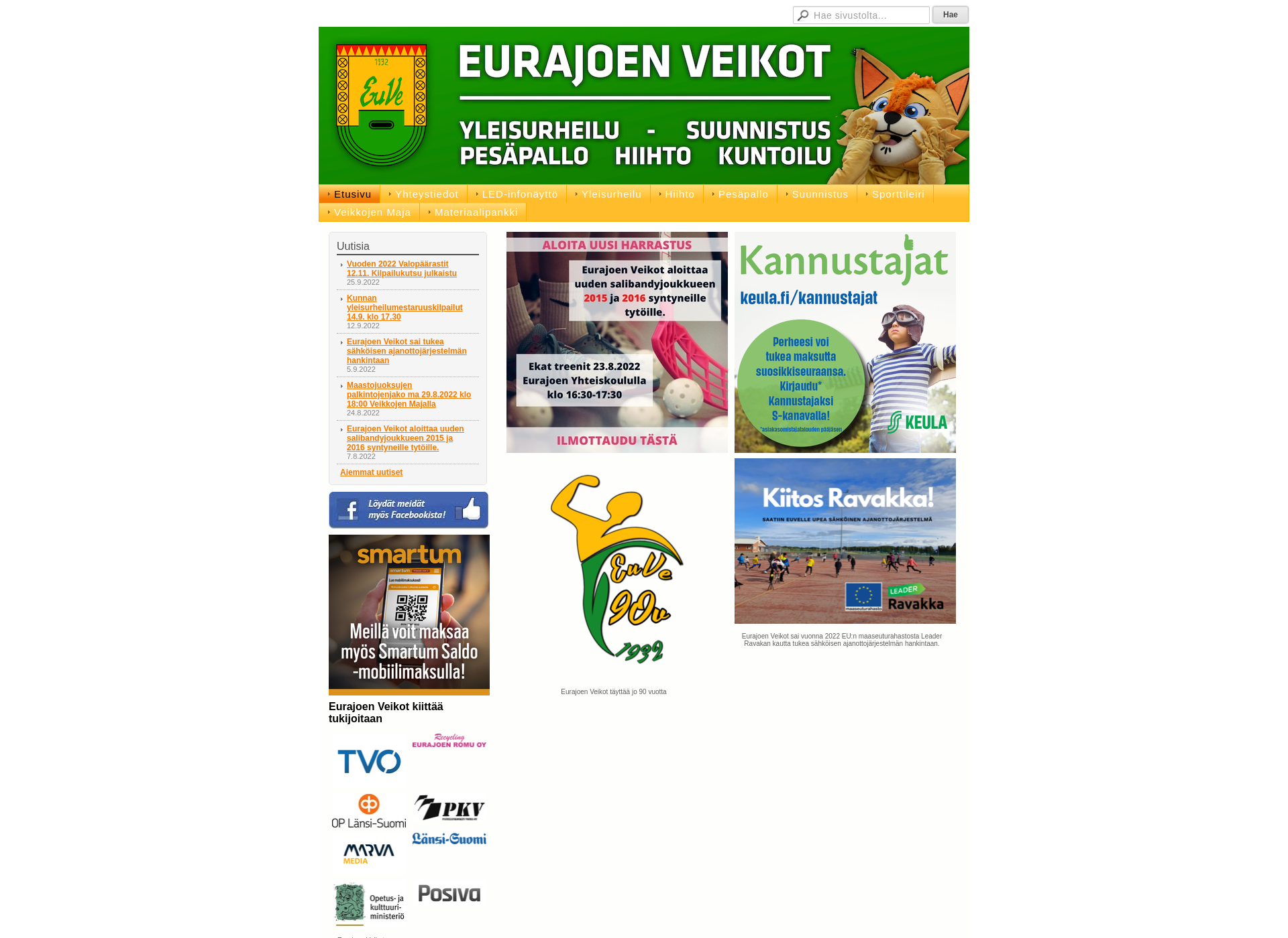 Screenshot for eurajoenveikot.fi