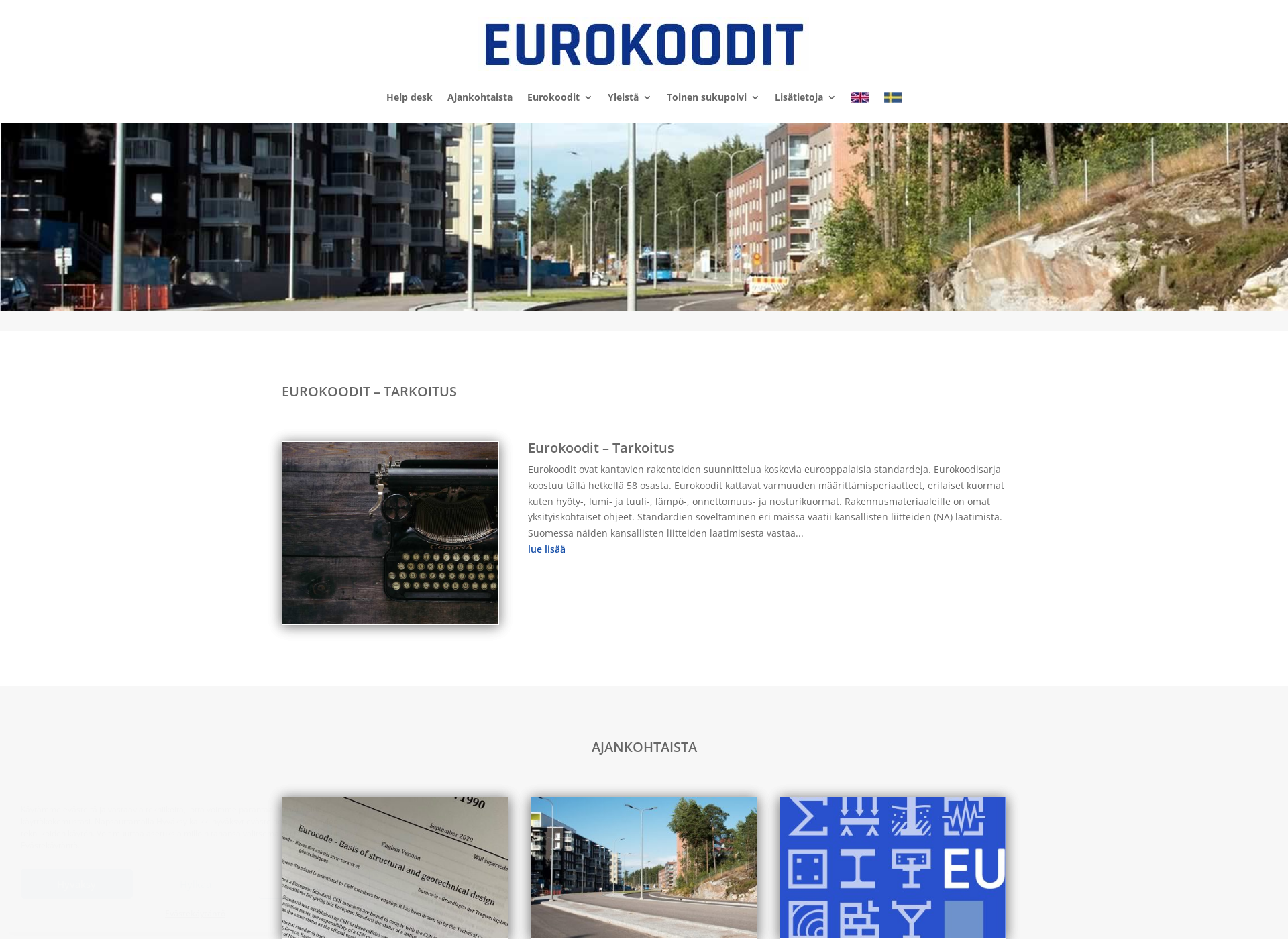 Skärmdump för eurocodes.fi
