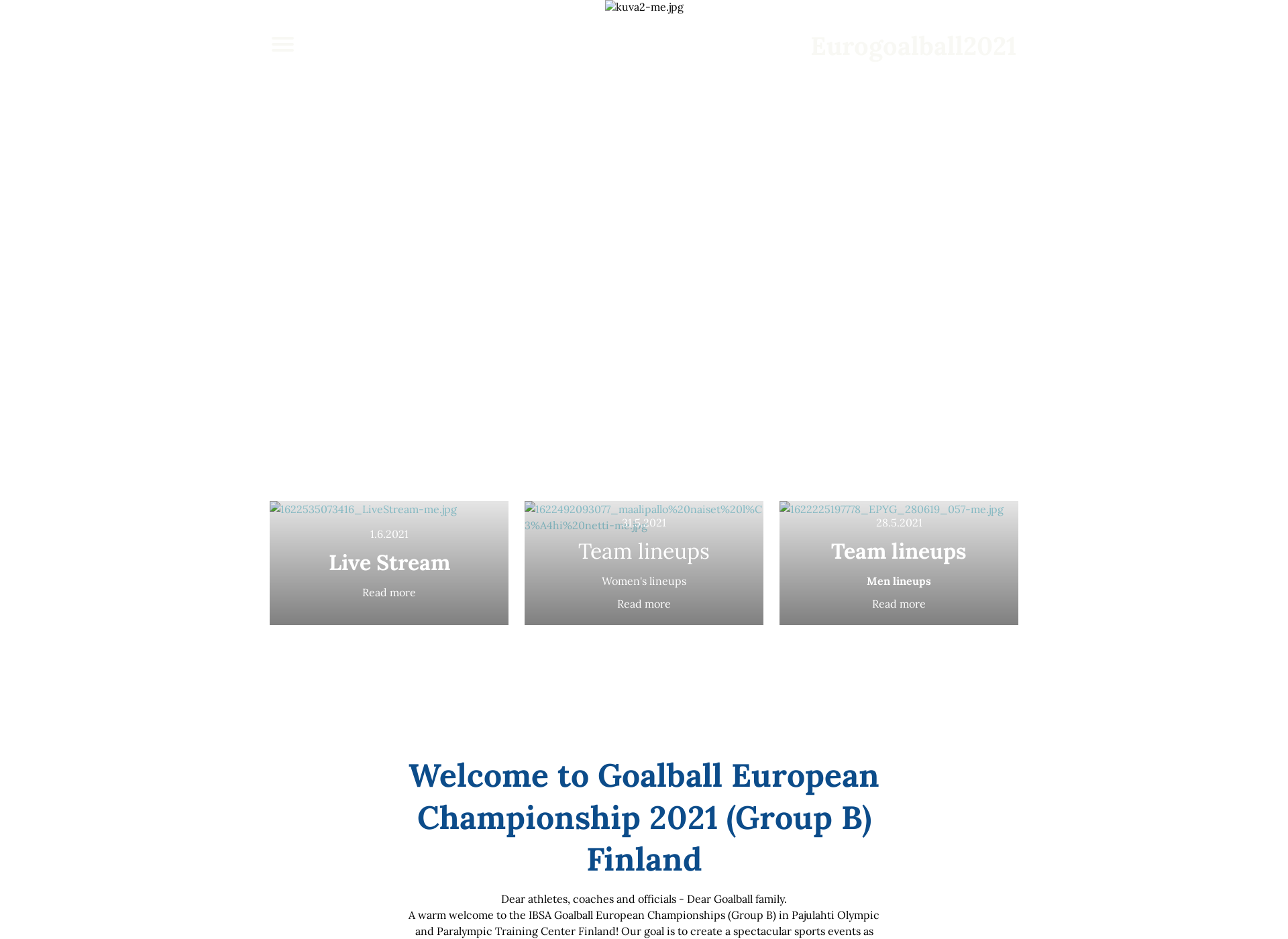Screenshot for eurogoalball2021.fi