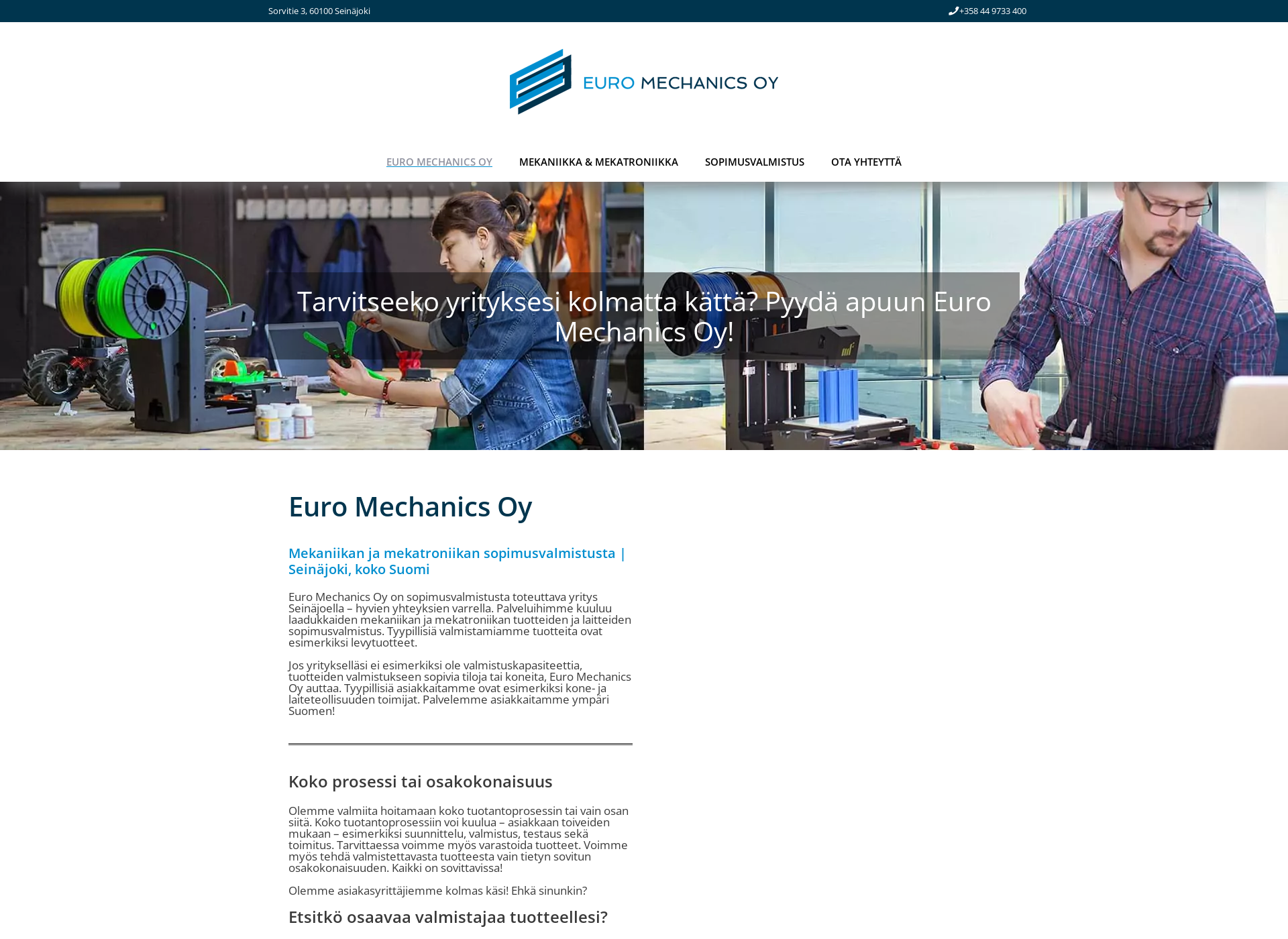 Screenshot for euromechanics.fi