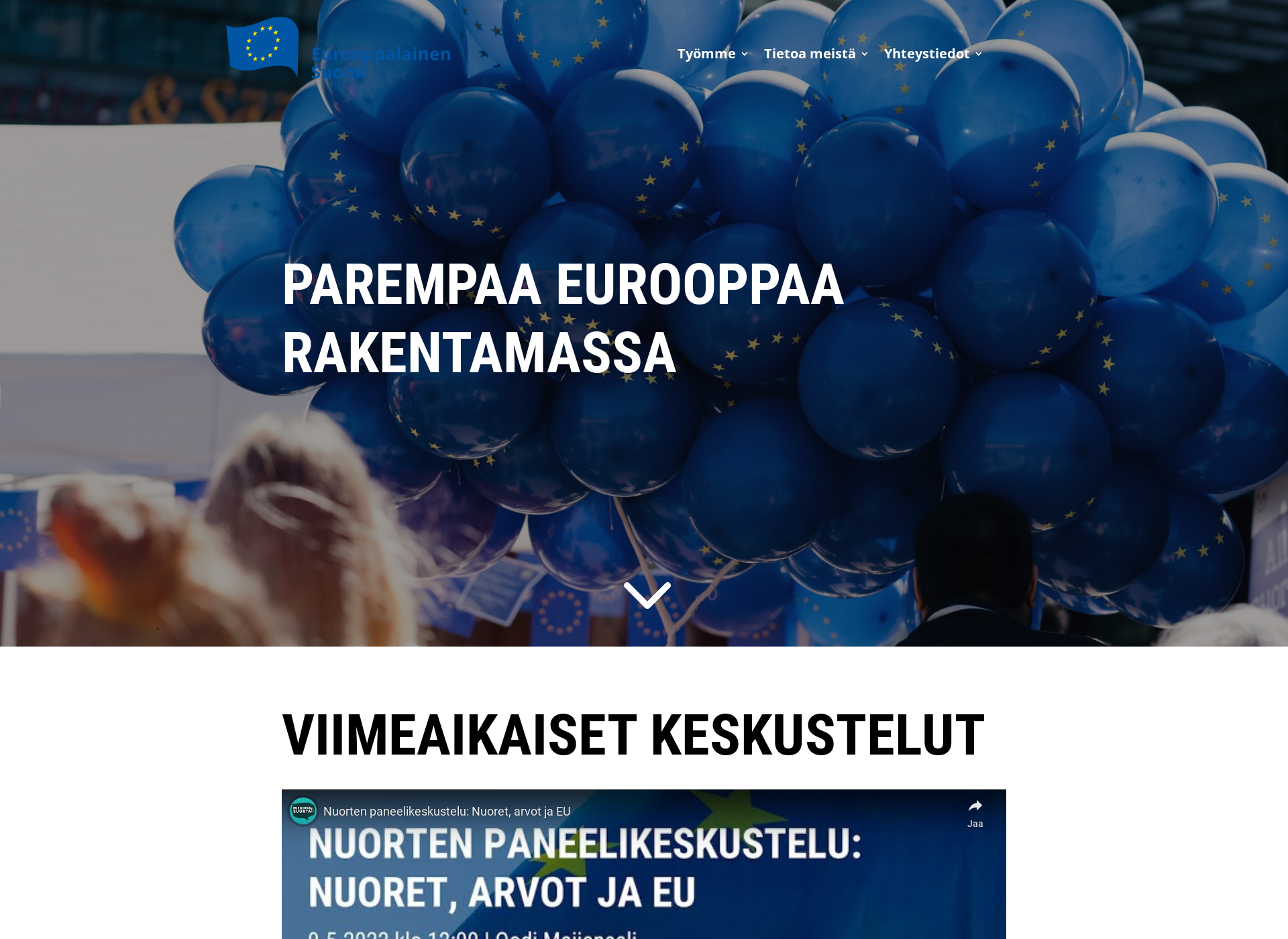 Skärmdump för eurooppalainensuomi.fi