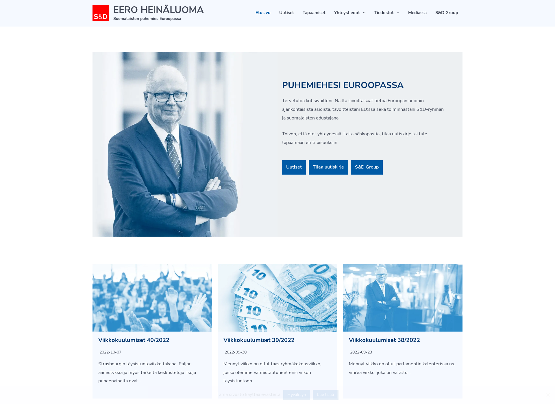 Skärmdump för europarlamentti.fi