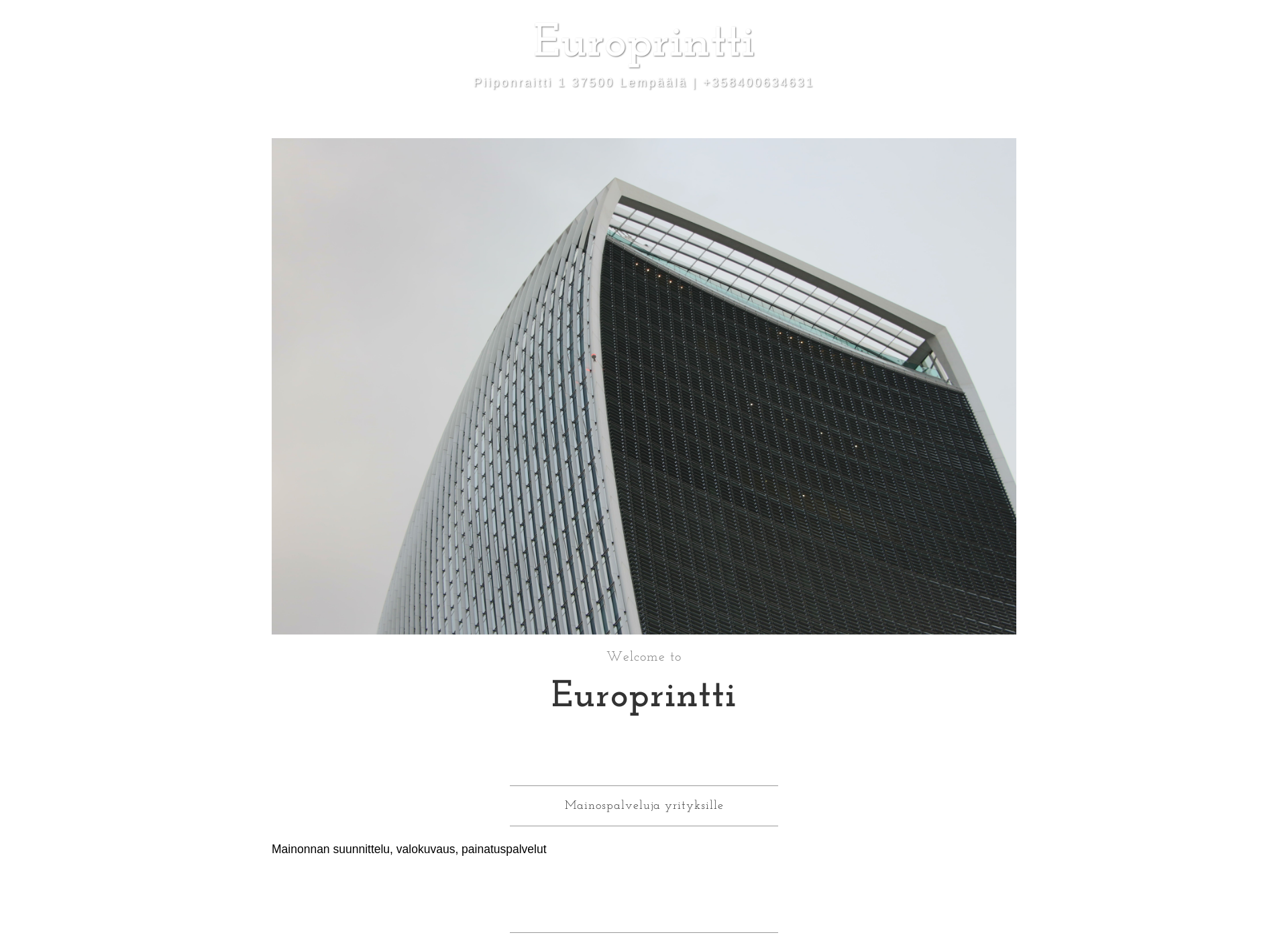 Skärmdump för europrintti.fi