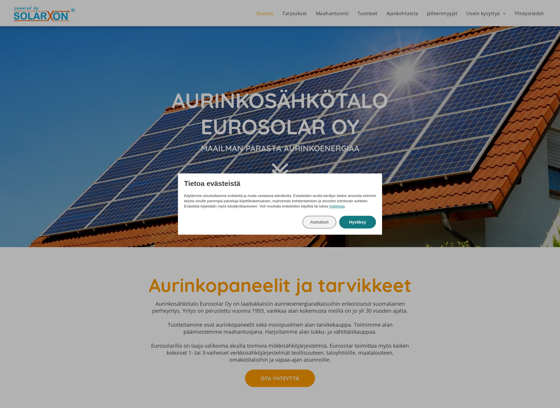 Screenshot for eurosolar.fi