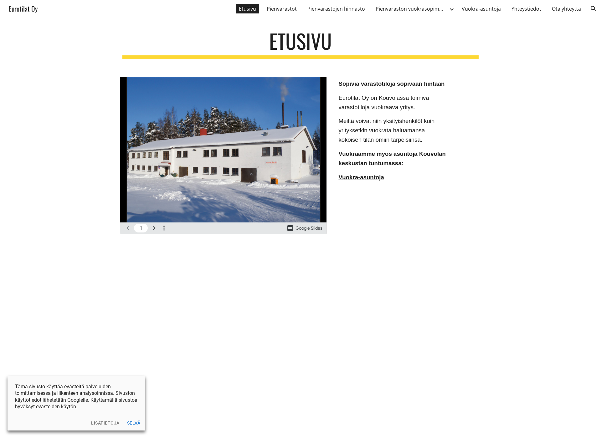 Näyttökuva eurotilat.fi
