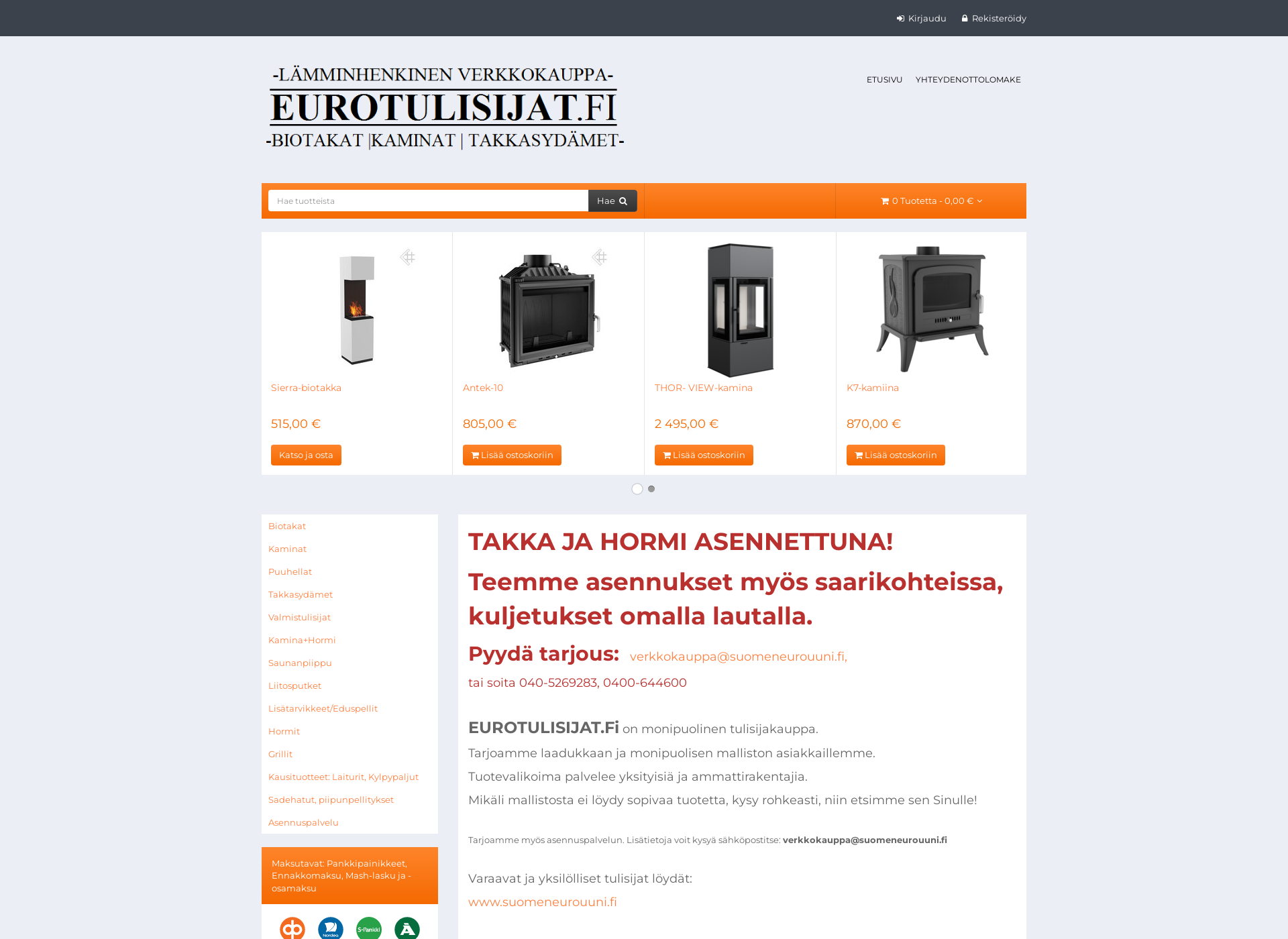 Skärmdump för eurotulisijat.fi