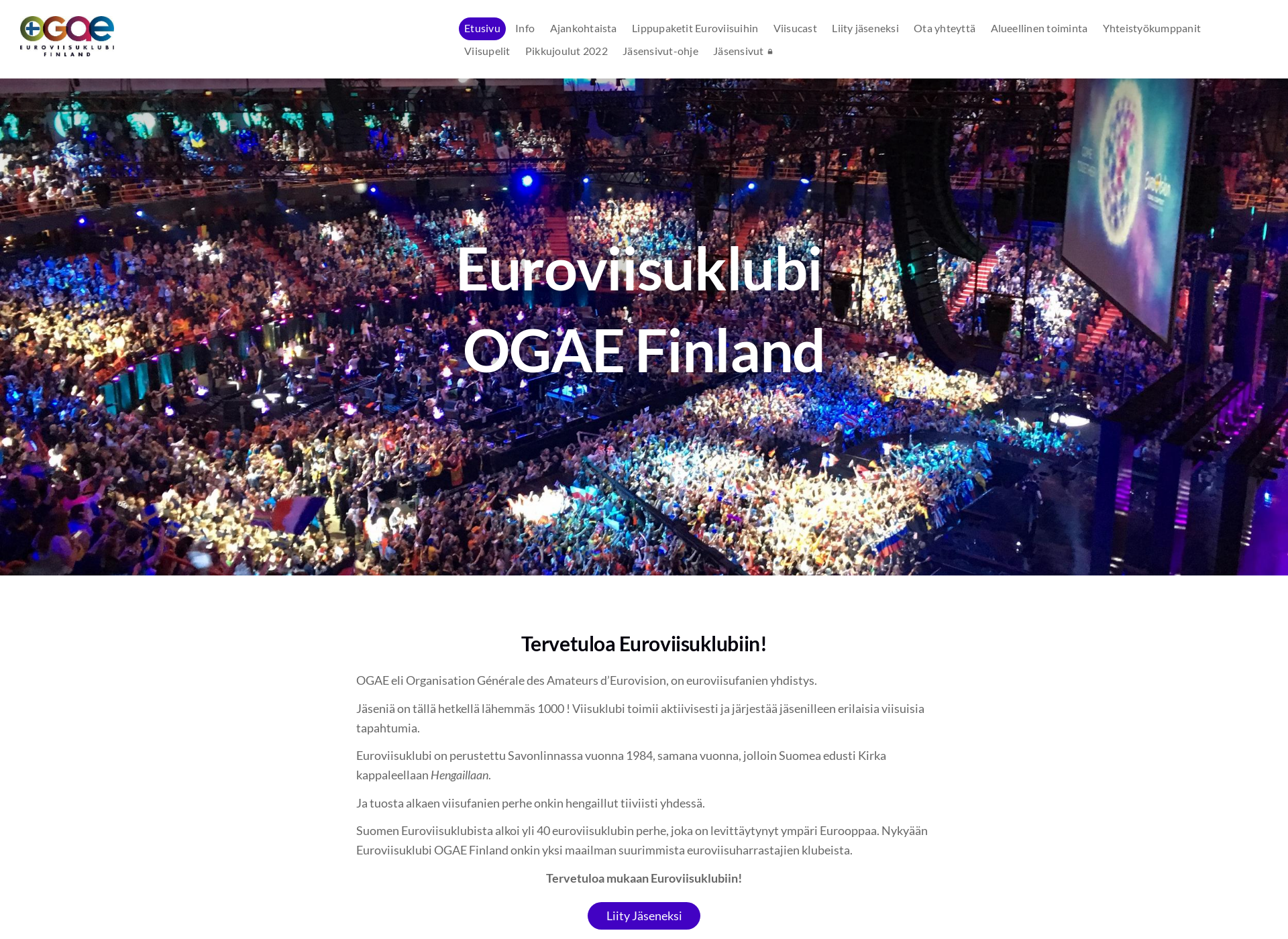 Skärmdump för euroviisuklubi.fi