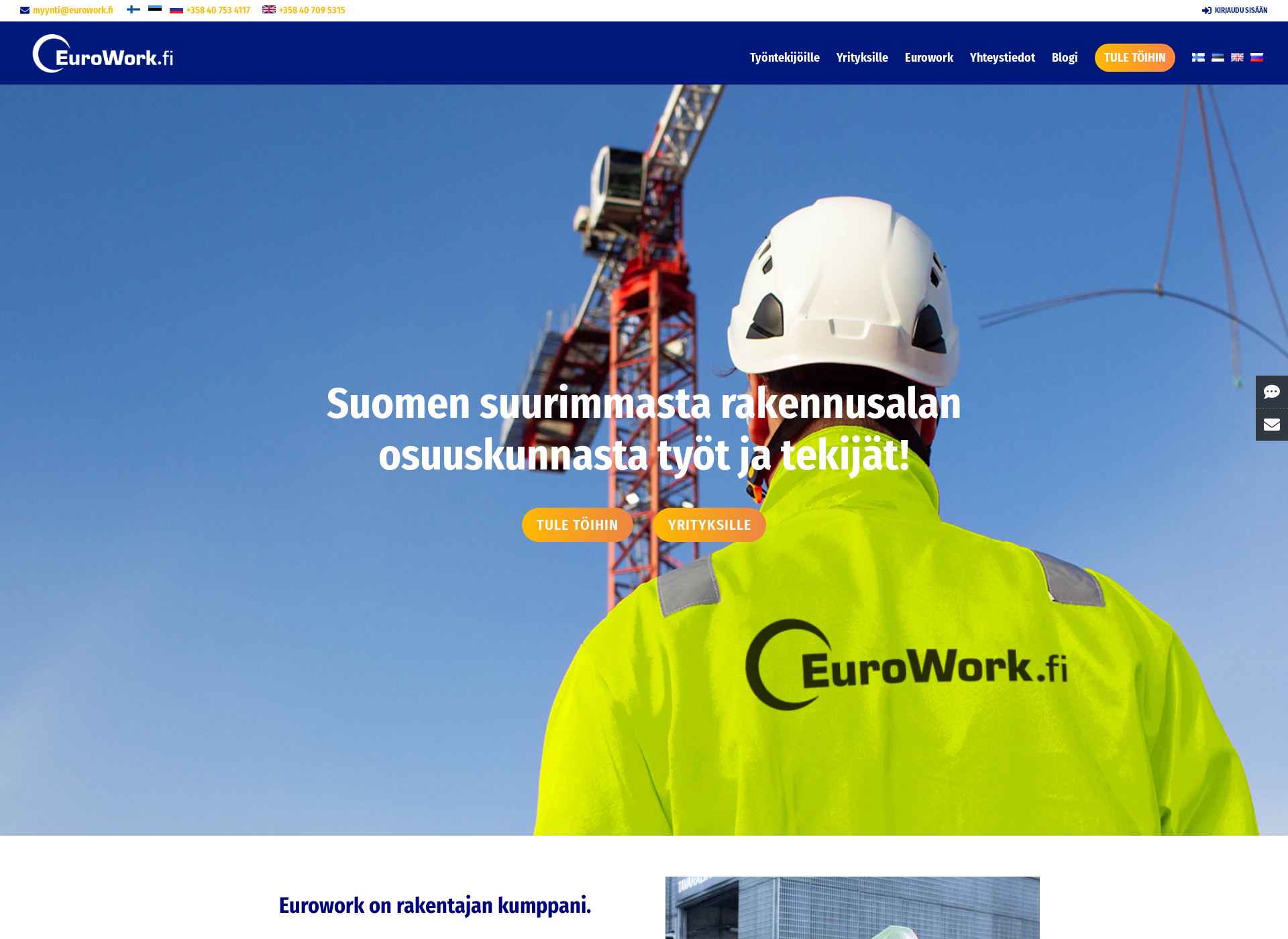 Screenshot for eurowork.fi