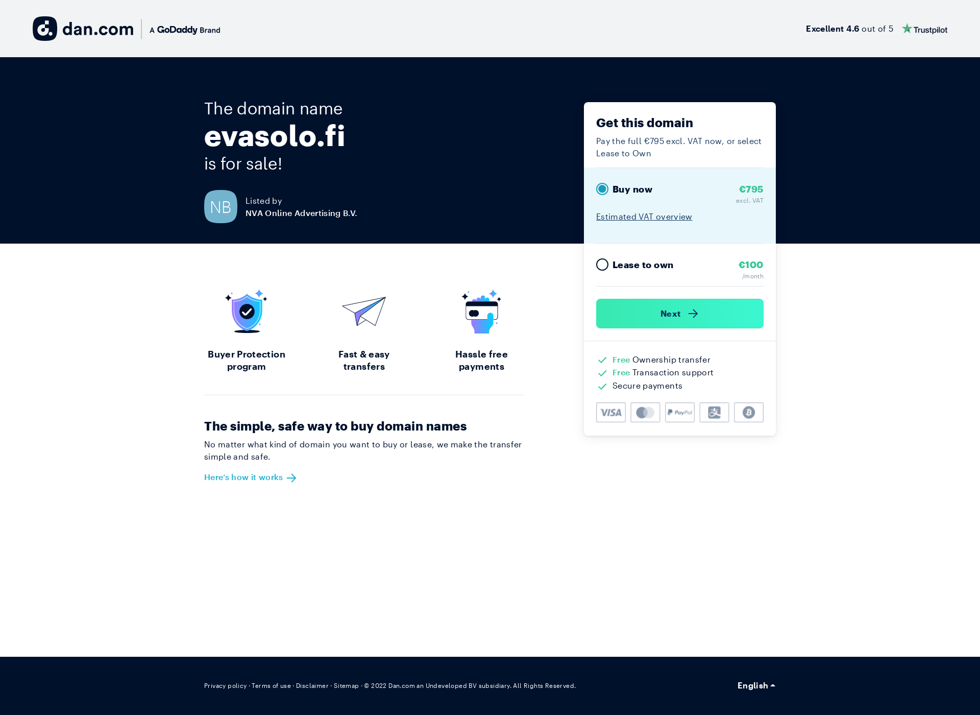 Screenshot for evasolo.fi
