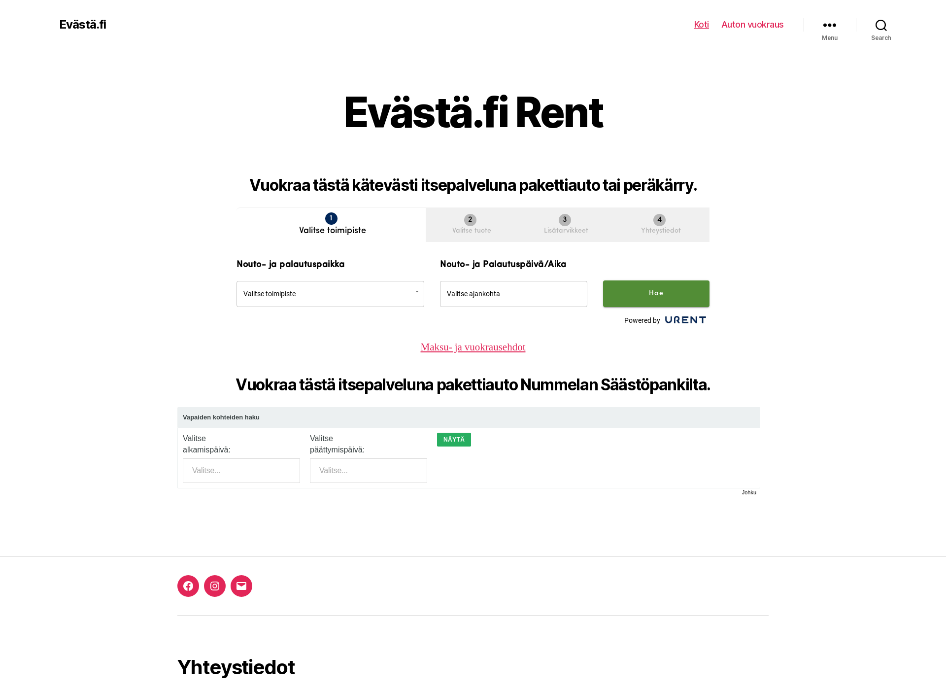 Screenshot for evasta.fi