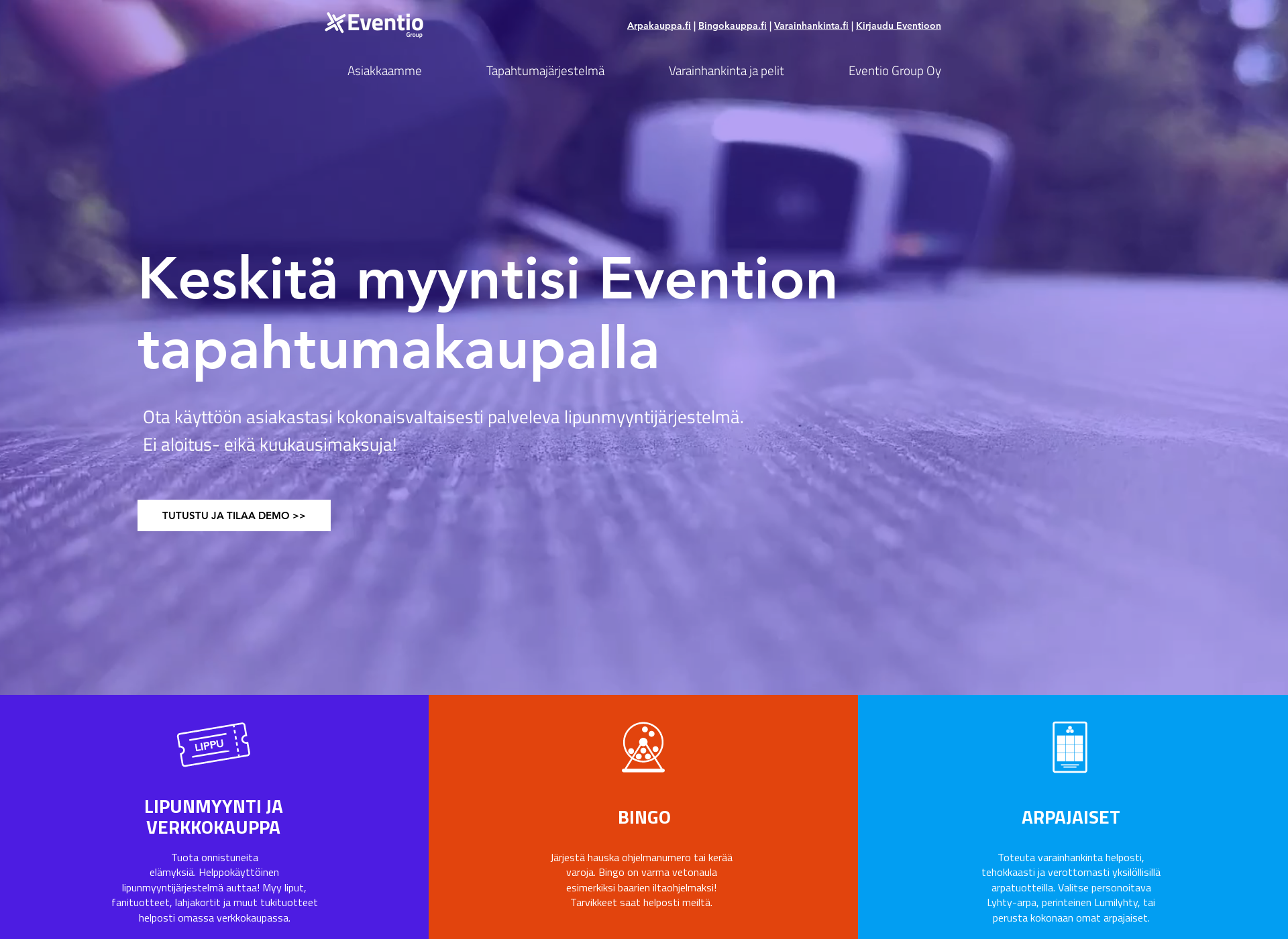Screenshot for eventio.fi