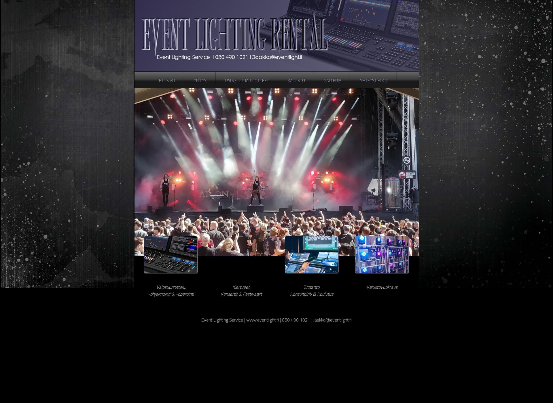Skärmdump för eventlight.fi