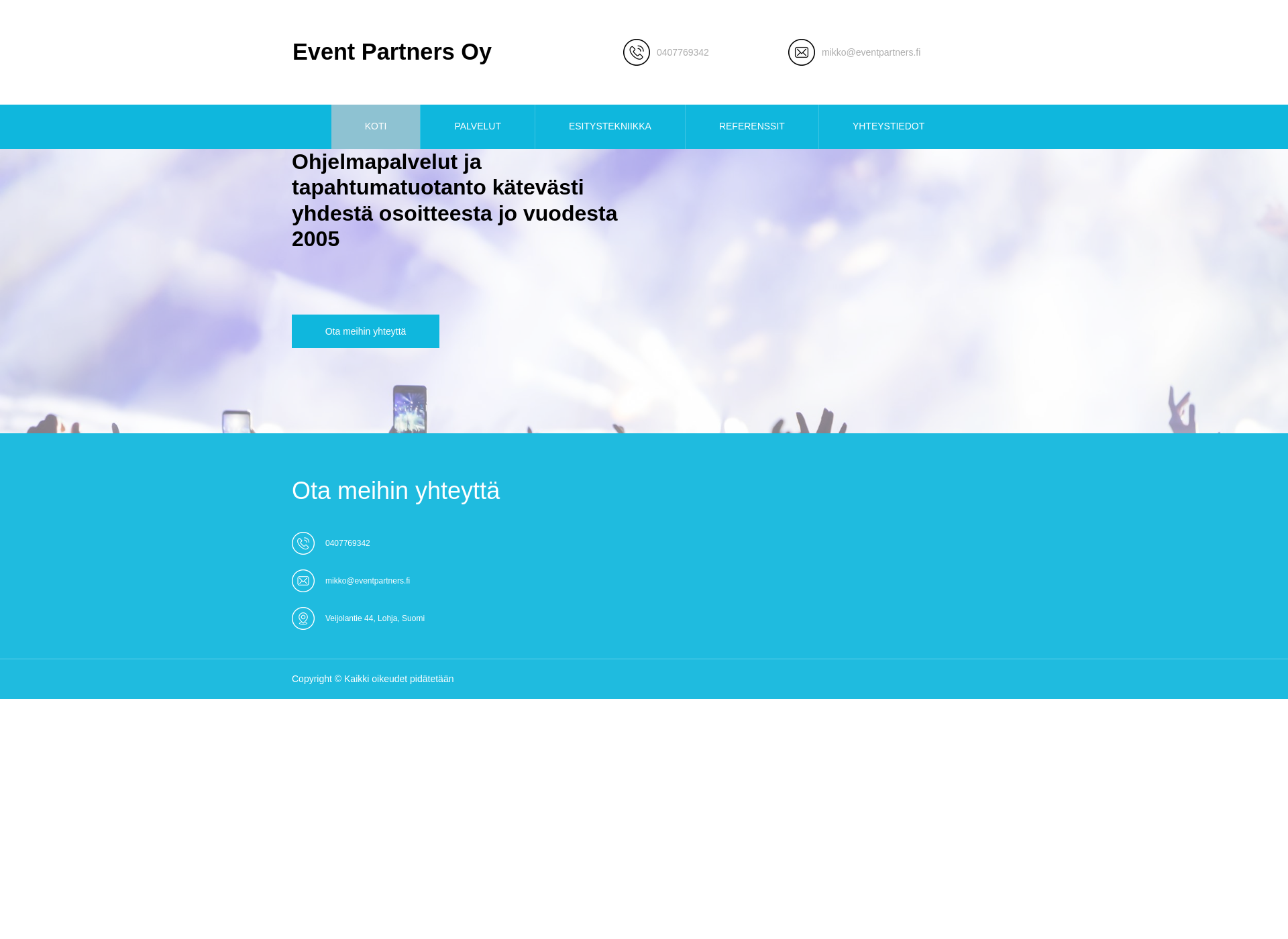Screenshot for eventpartners.fi