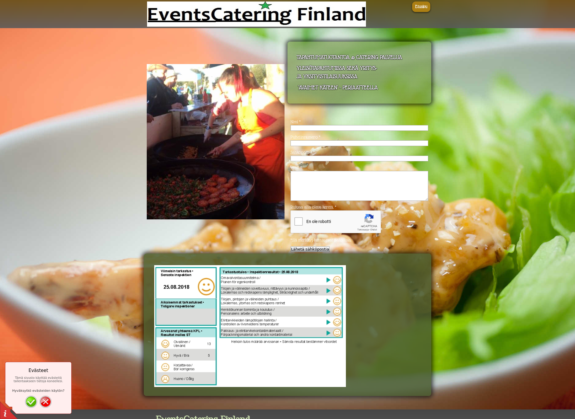Skärmdump för eventscatering.fi