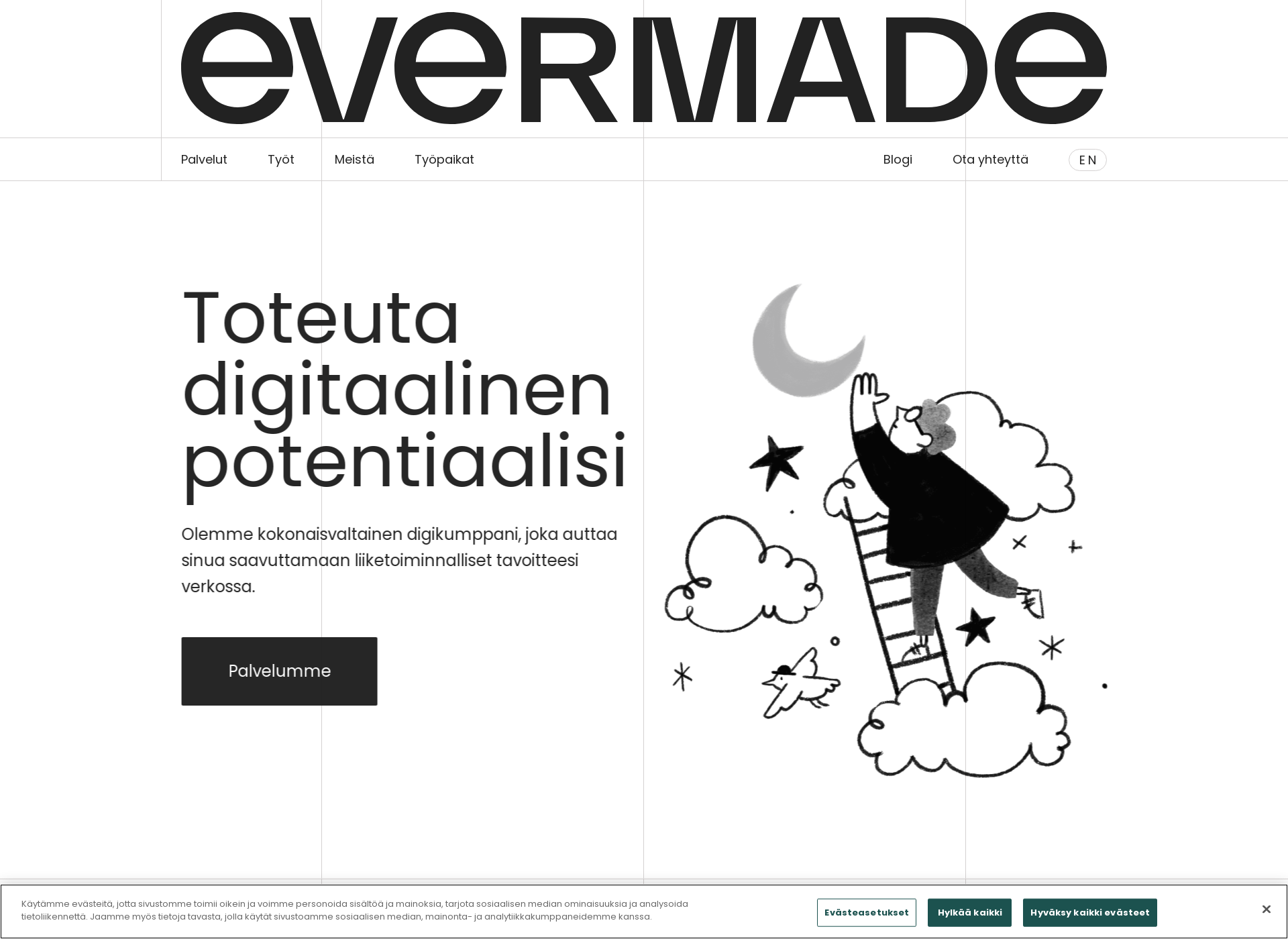 Skärmdump för evermade.fi