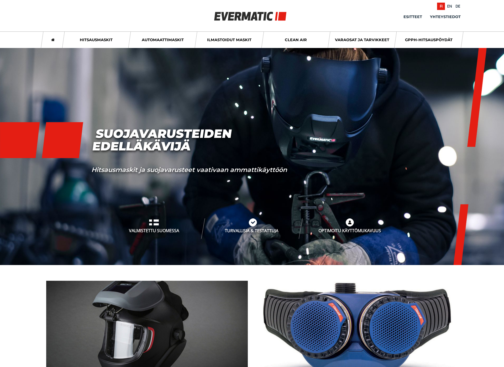 Skärmdump för evermatic.fi