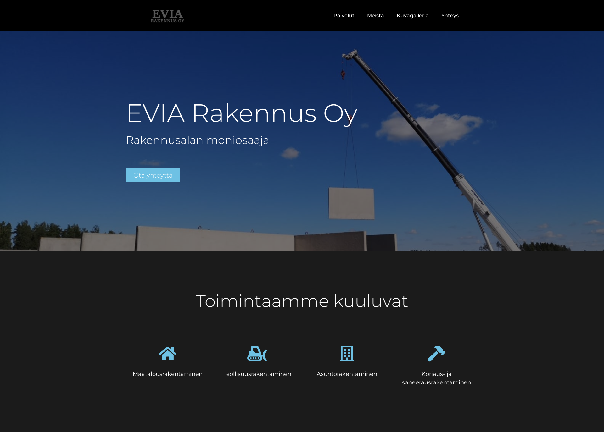 Skärmdump för eviarakennus.fi