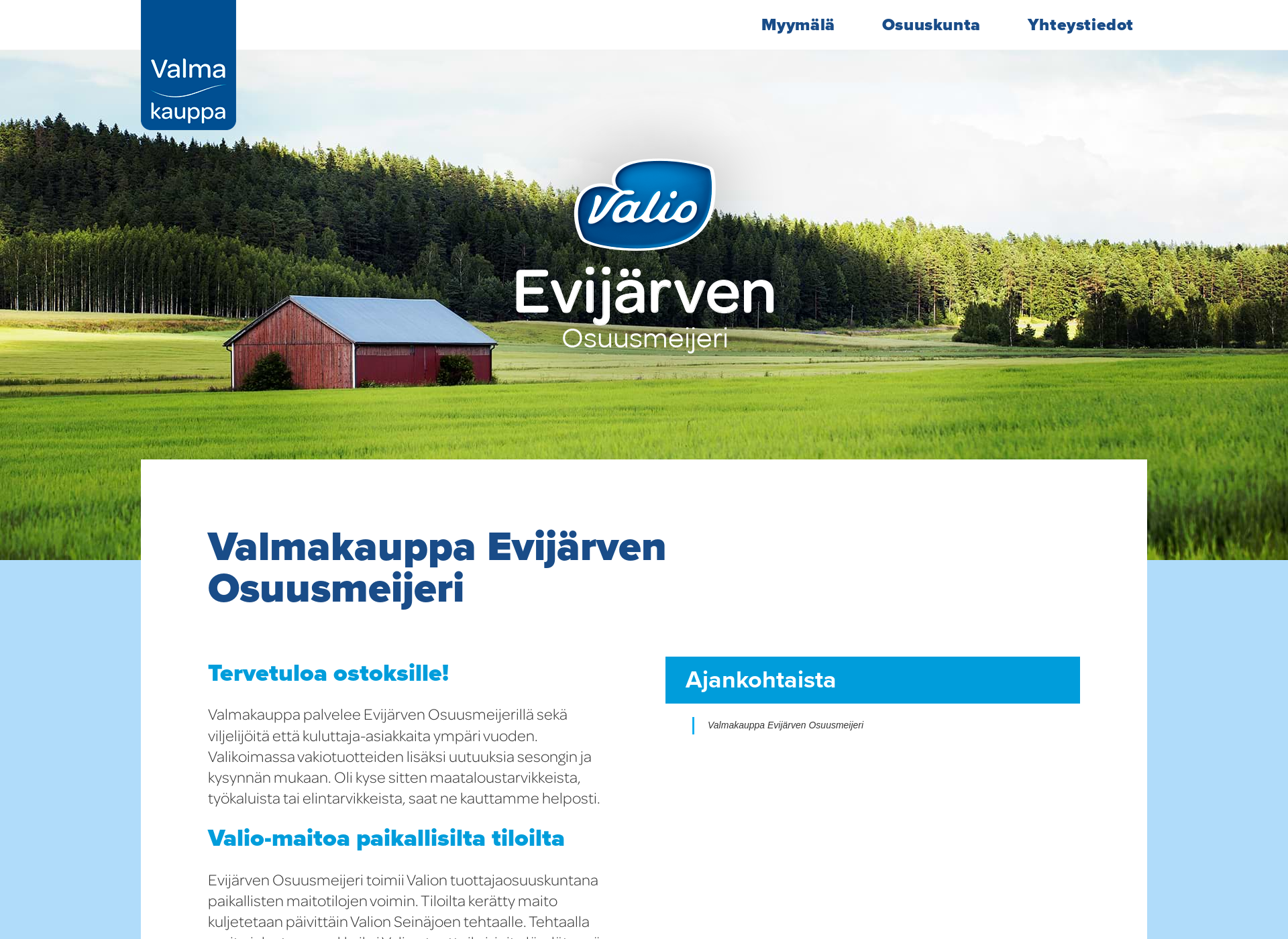 Screenshot for evijarvenosuusmeijeri.fi