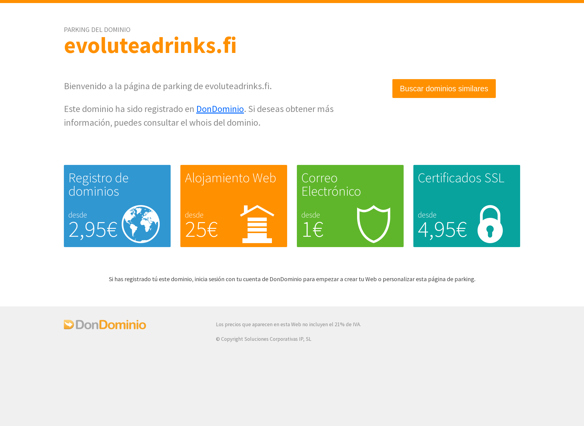 Screenshot for evoluteadrinks.fi