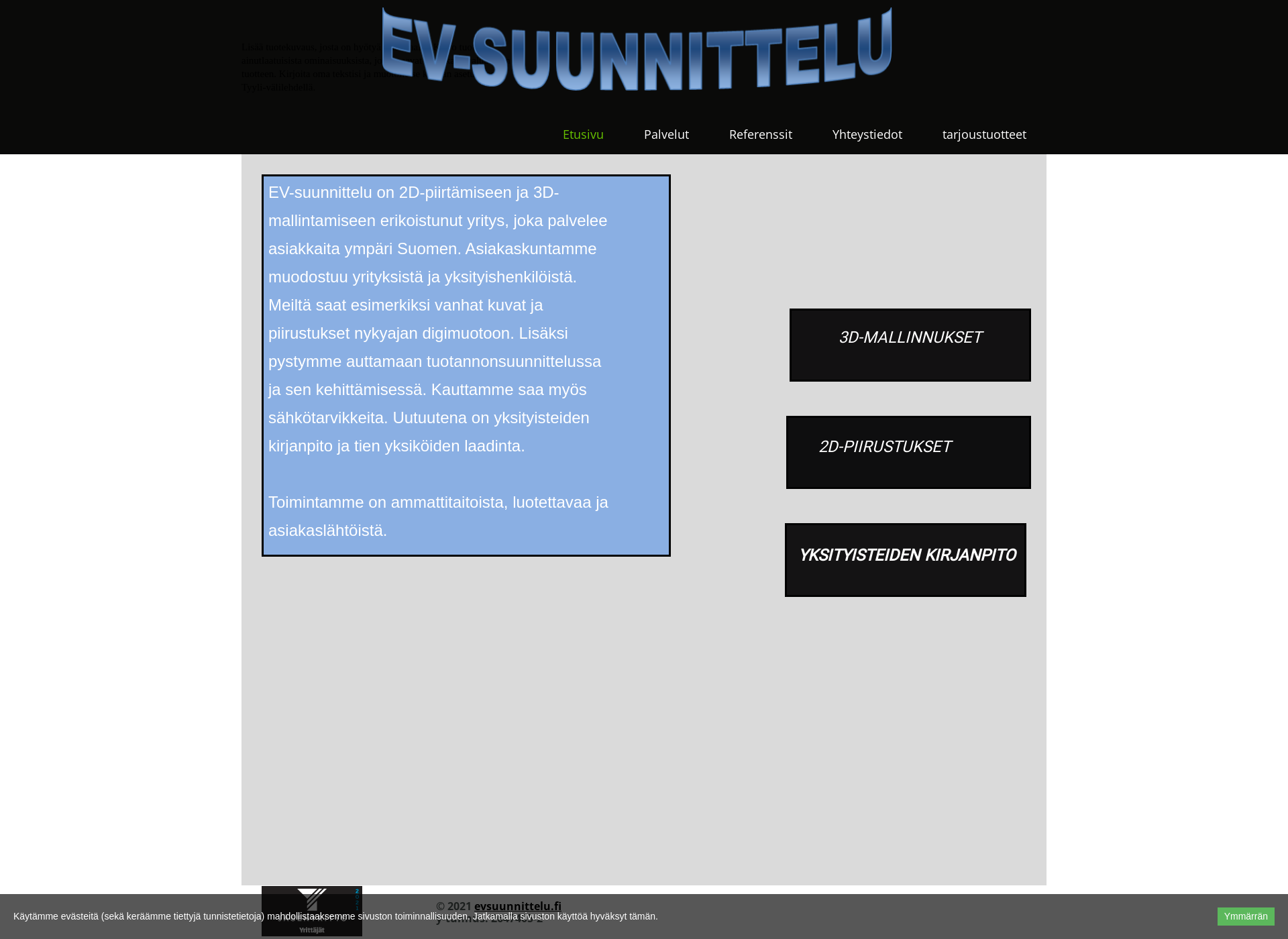 Screenshot for evsuunnittelu.fi
