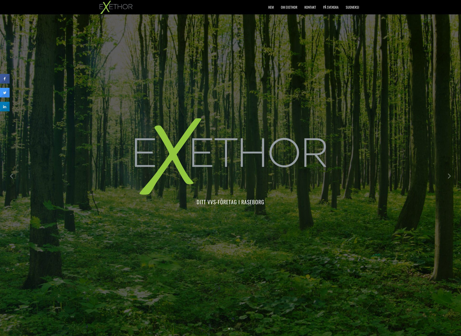 Skärmdump för exethor.fi