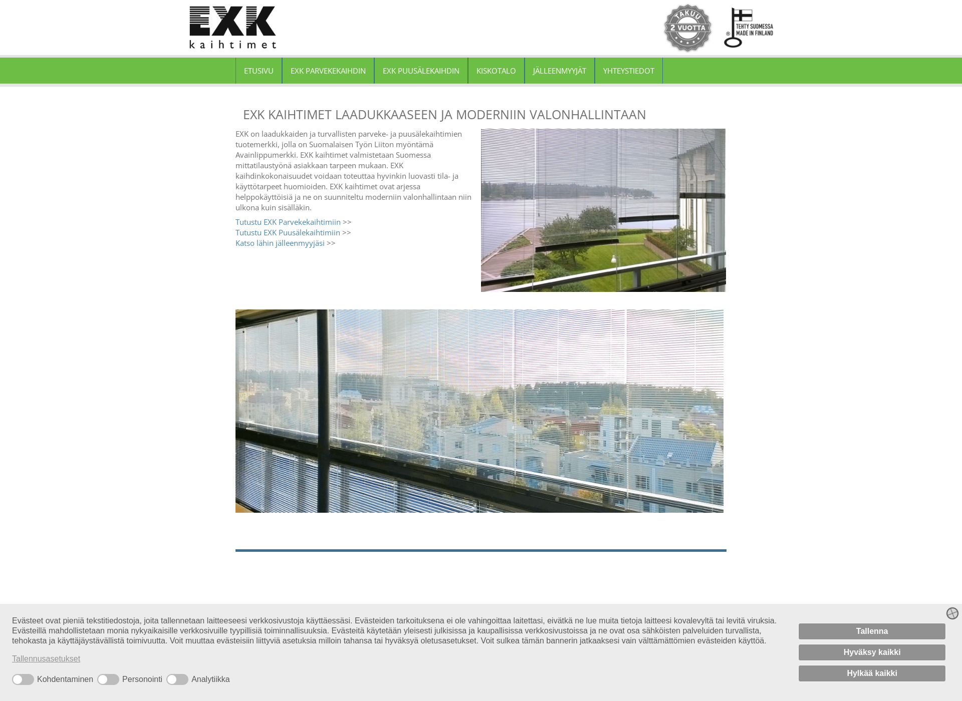 Skärmdump för exk.fi