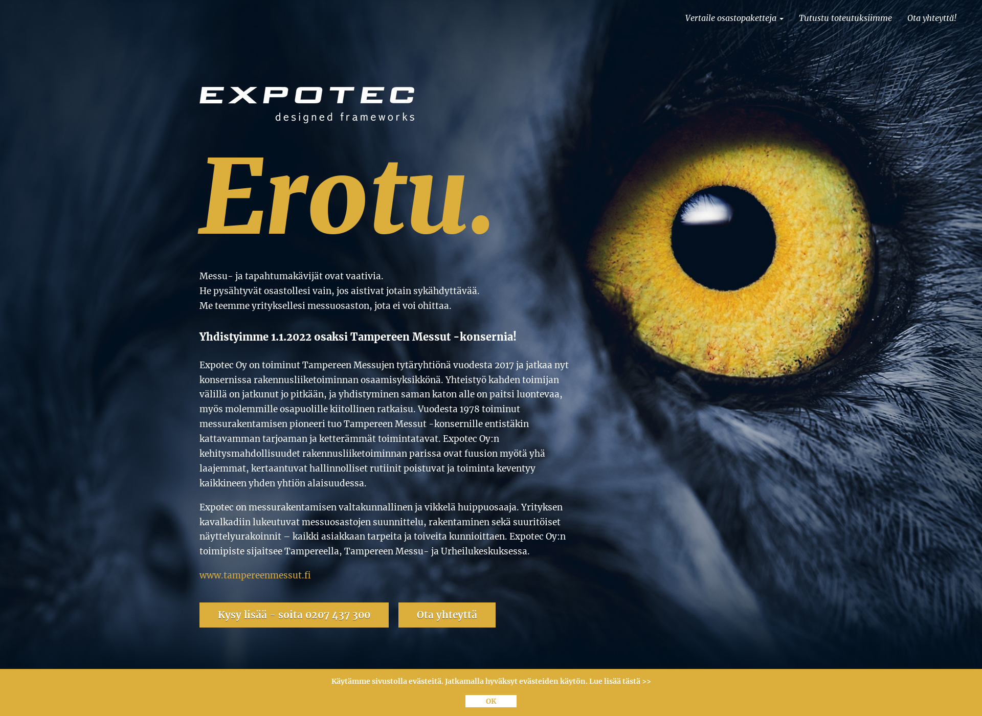 Skärmdump för expotec.fi