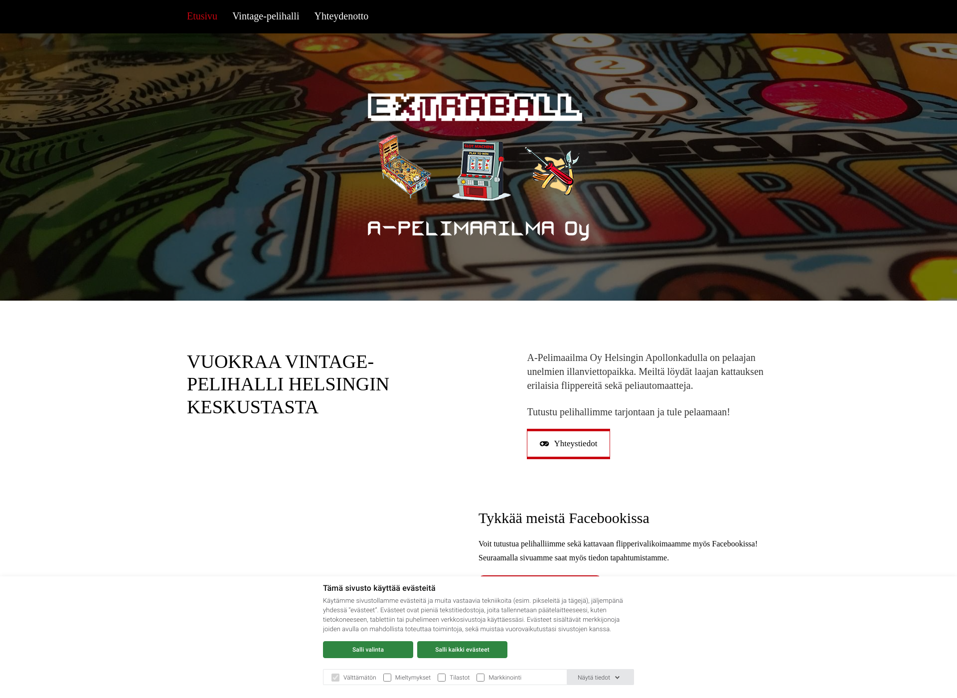 Skärmdump för extraball.fi