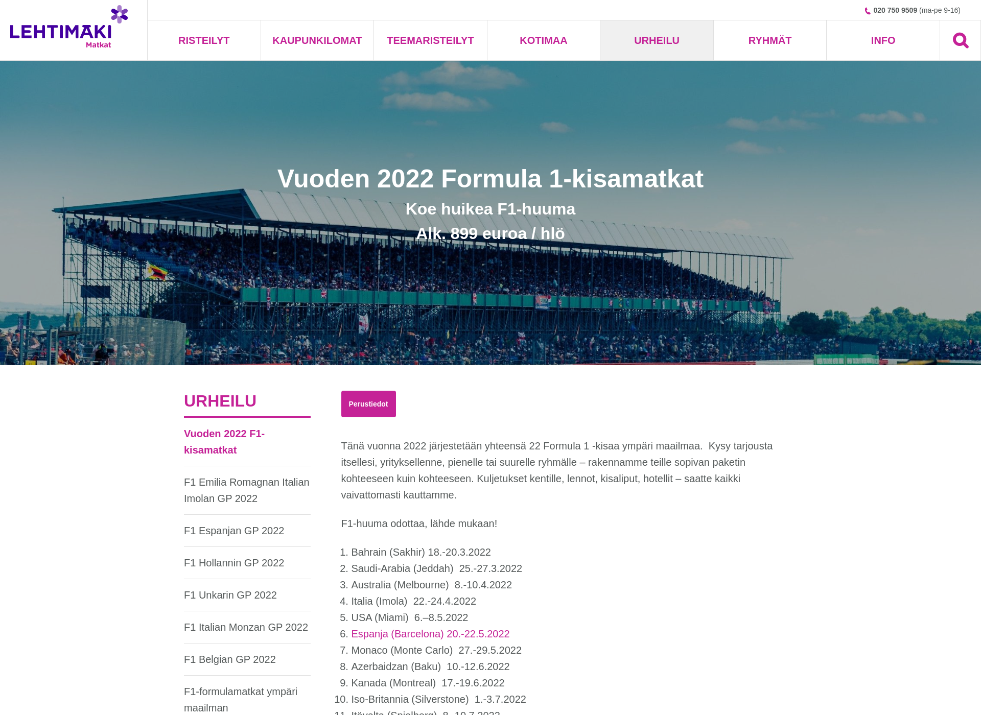 Screenshot for f1-huumaa.fi