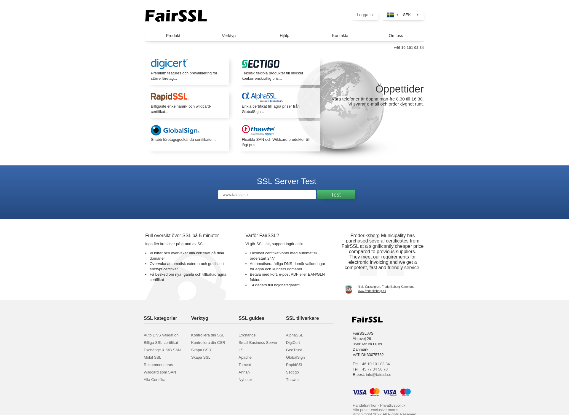 Skärmdump för fairssl.fi