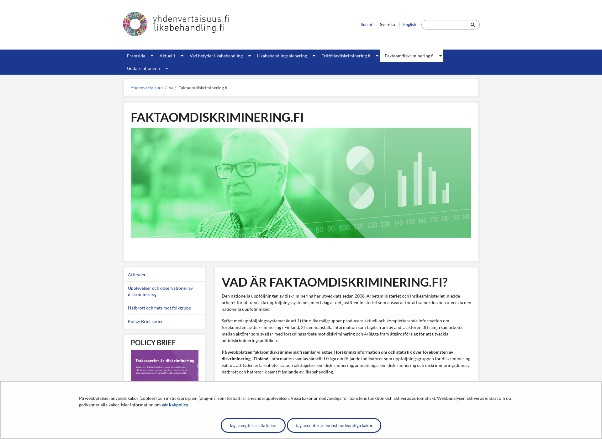 Skärmdump för faktaomdiskriminering.fi