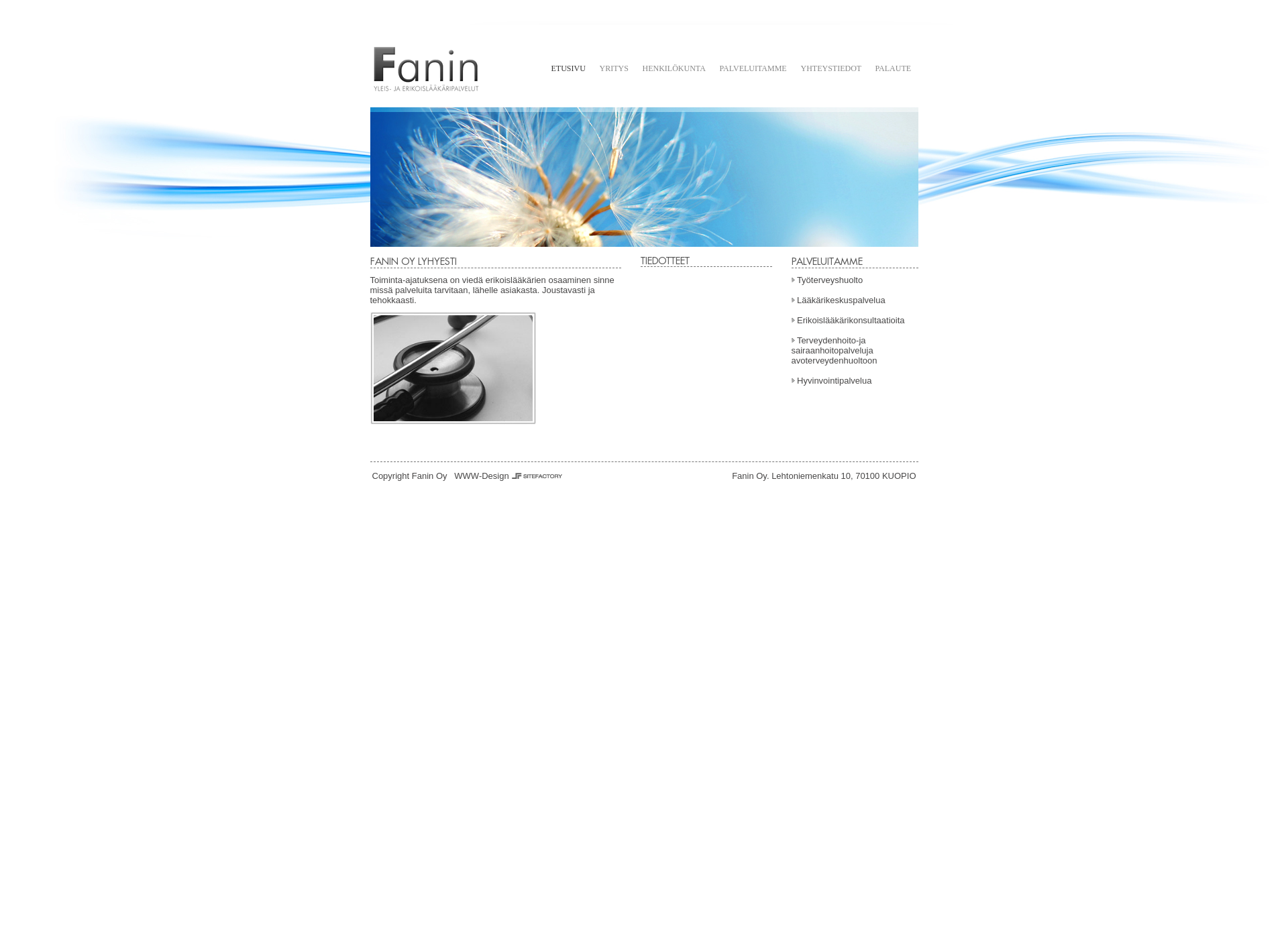 Skärmdump för fanin.fi