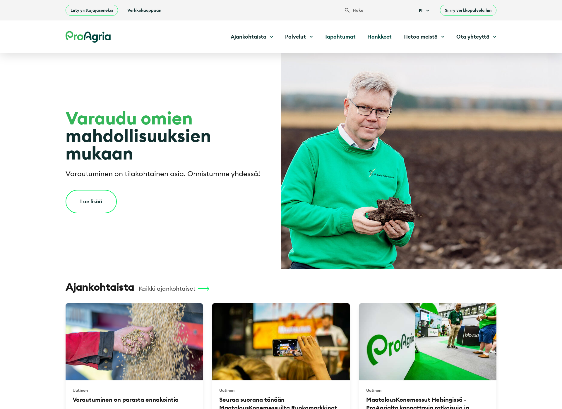 Skärmdump för farmarinporssi.fi