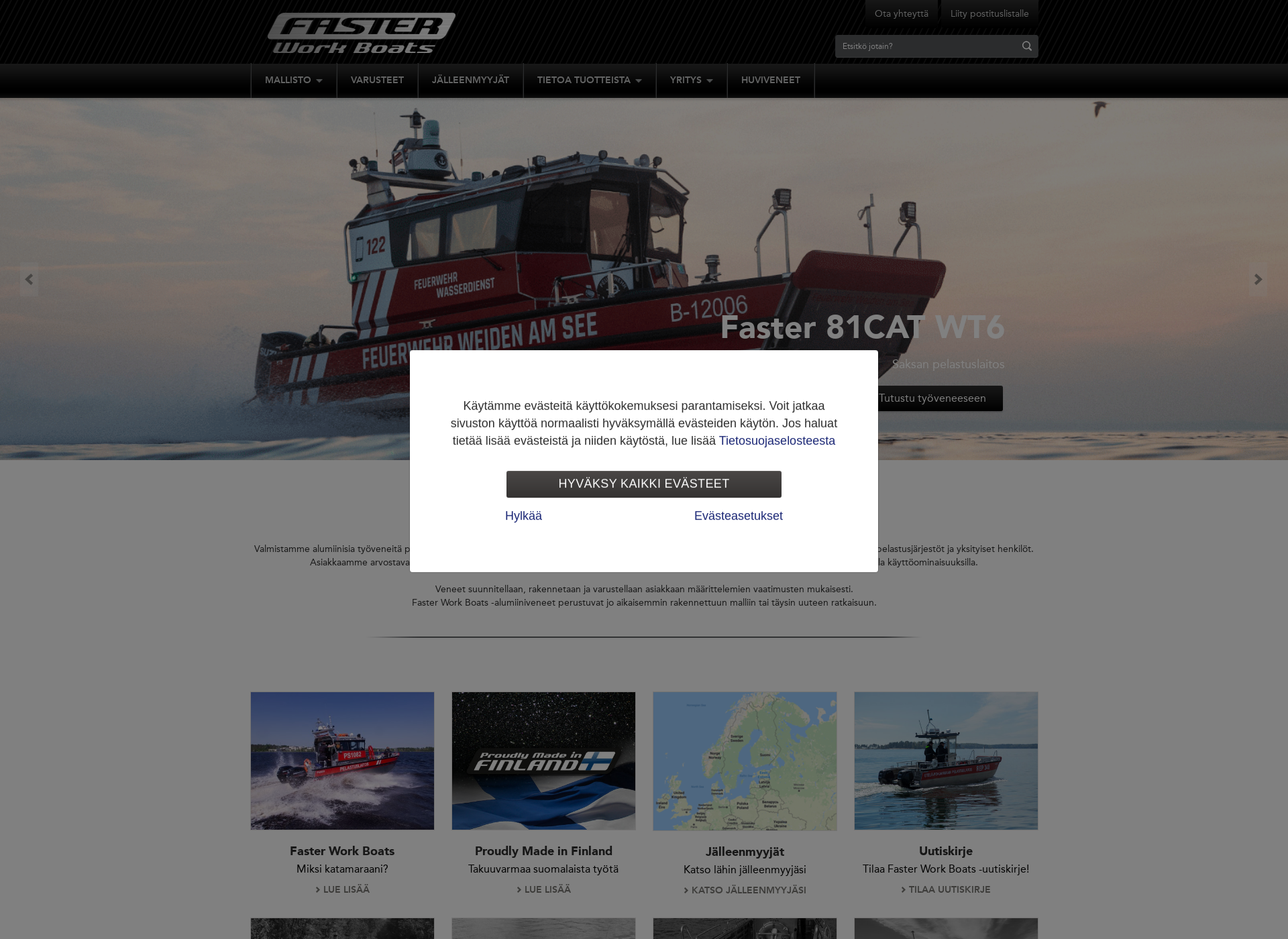 Skärmdump för fasterworkboats.fi