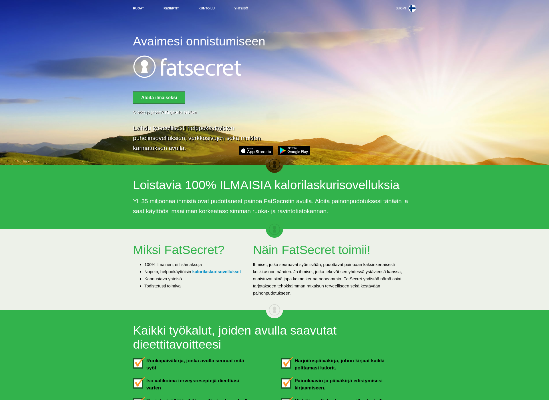 Näyttökuva fatsecret.fi