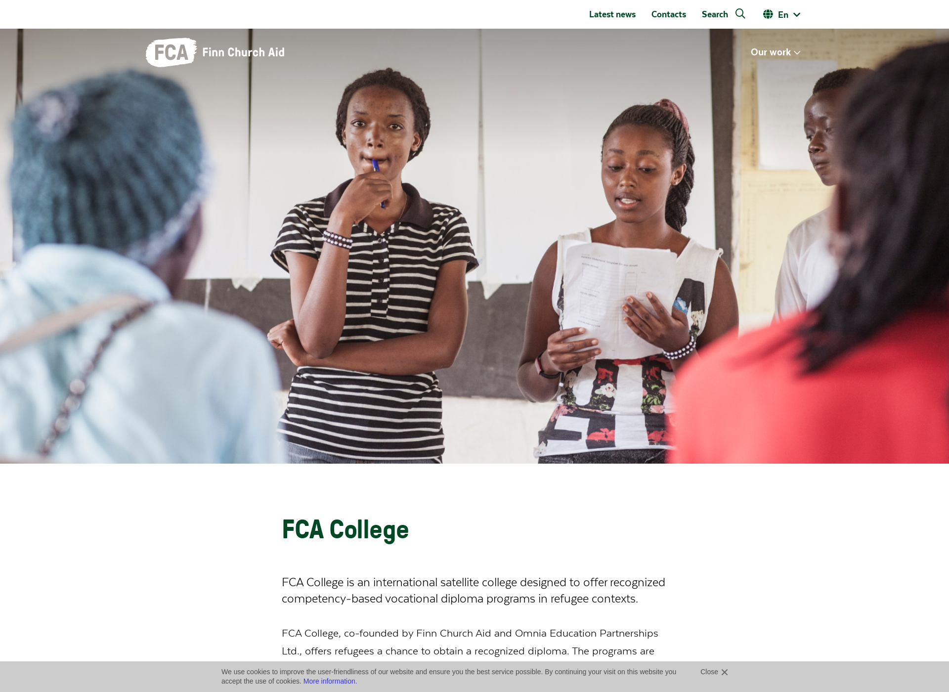 Screenshot for fcacollege.fi