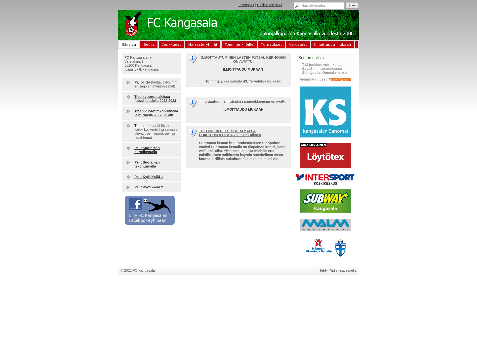 Screenshot for fckangasala.fi