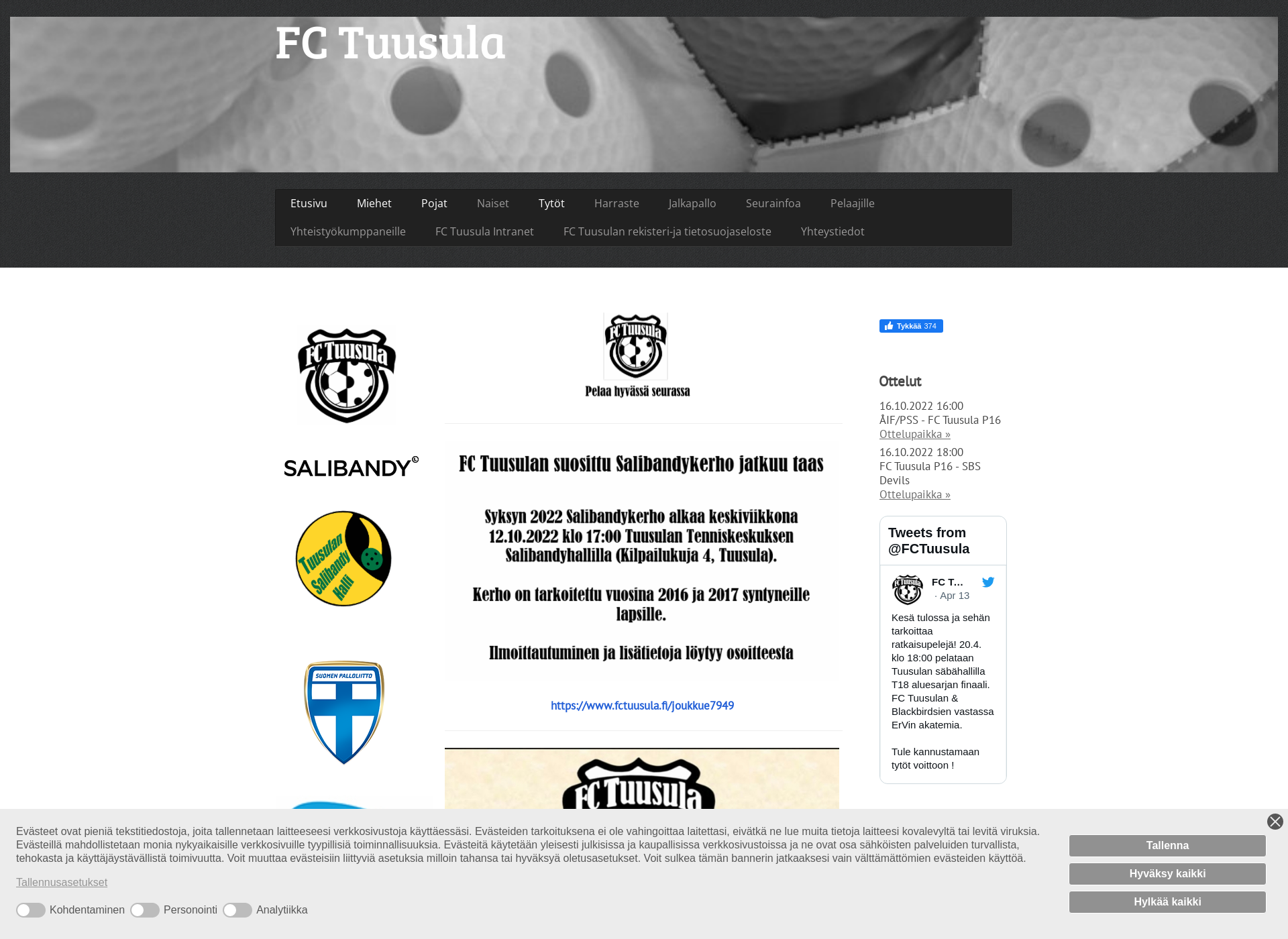 Skärmdump för fctuusula.fi