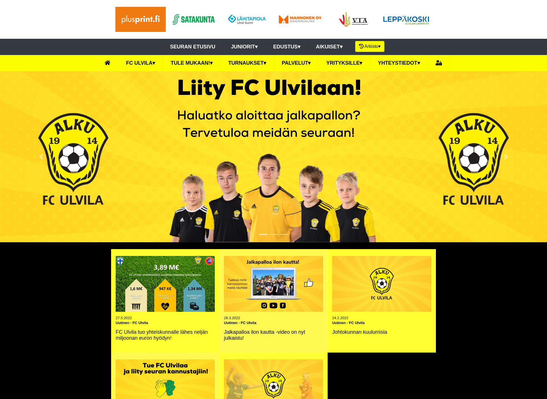 Skärmdump för fculvila.fi