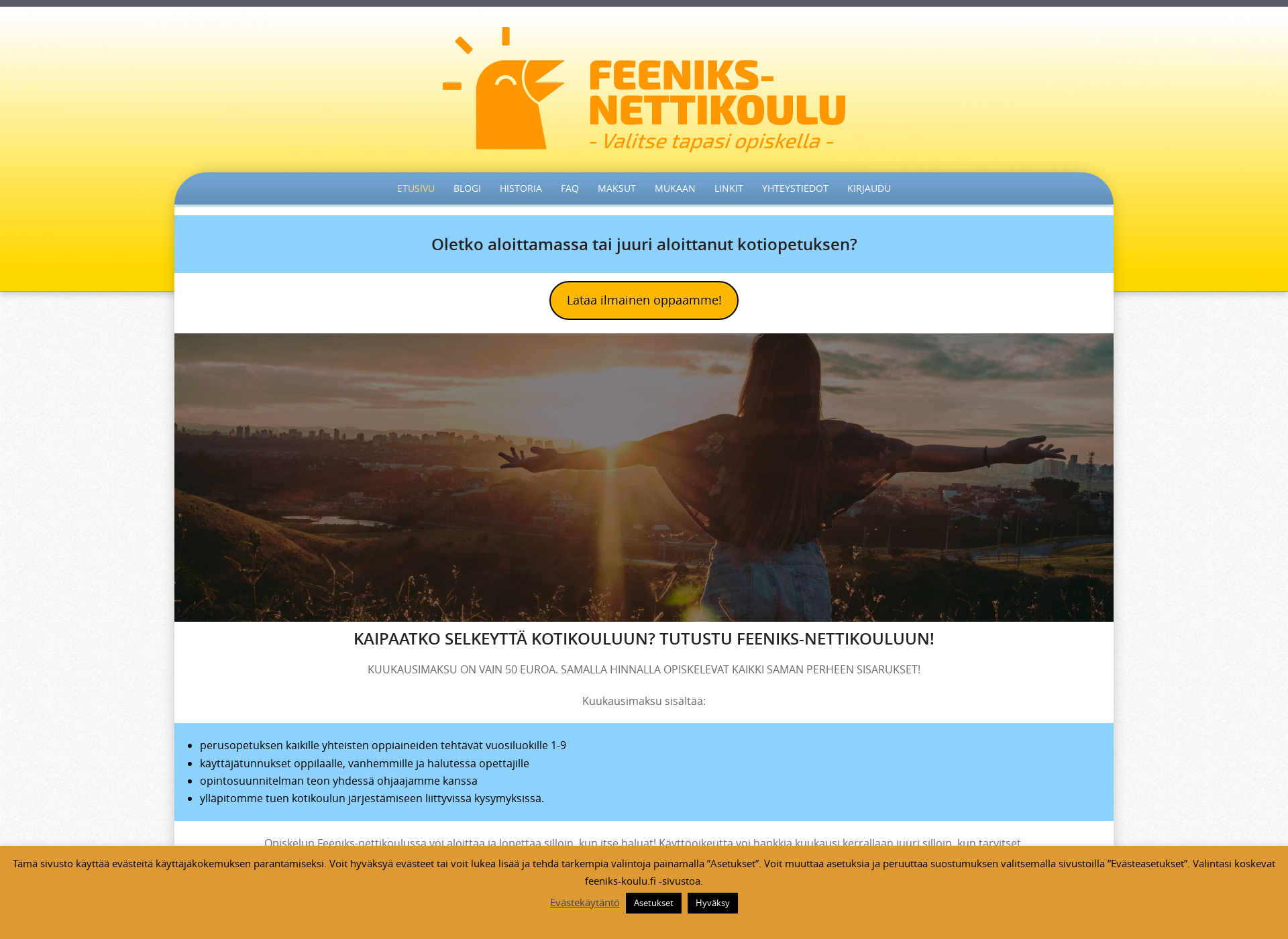 Screenshot for feeniks-koulu.fi